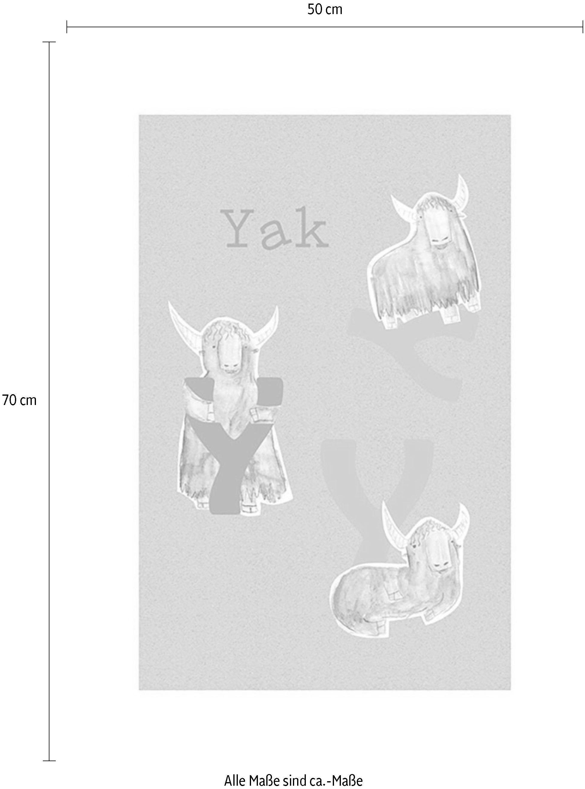 Komar Bild »ABC Animal Y«, Buchstaben, (1 St.), Wandbild zur Dekoration - ohne Rahmen