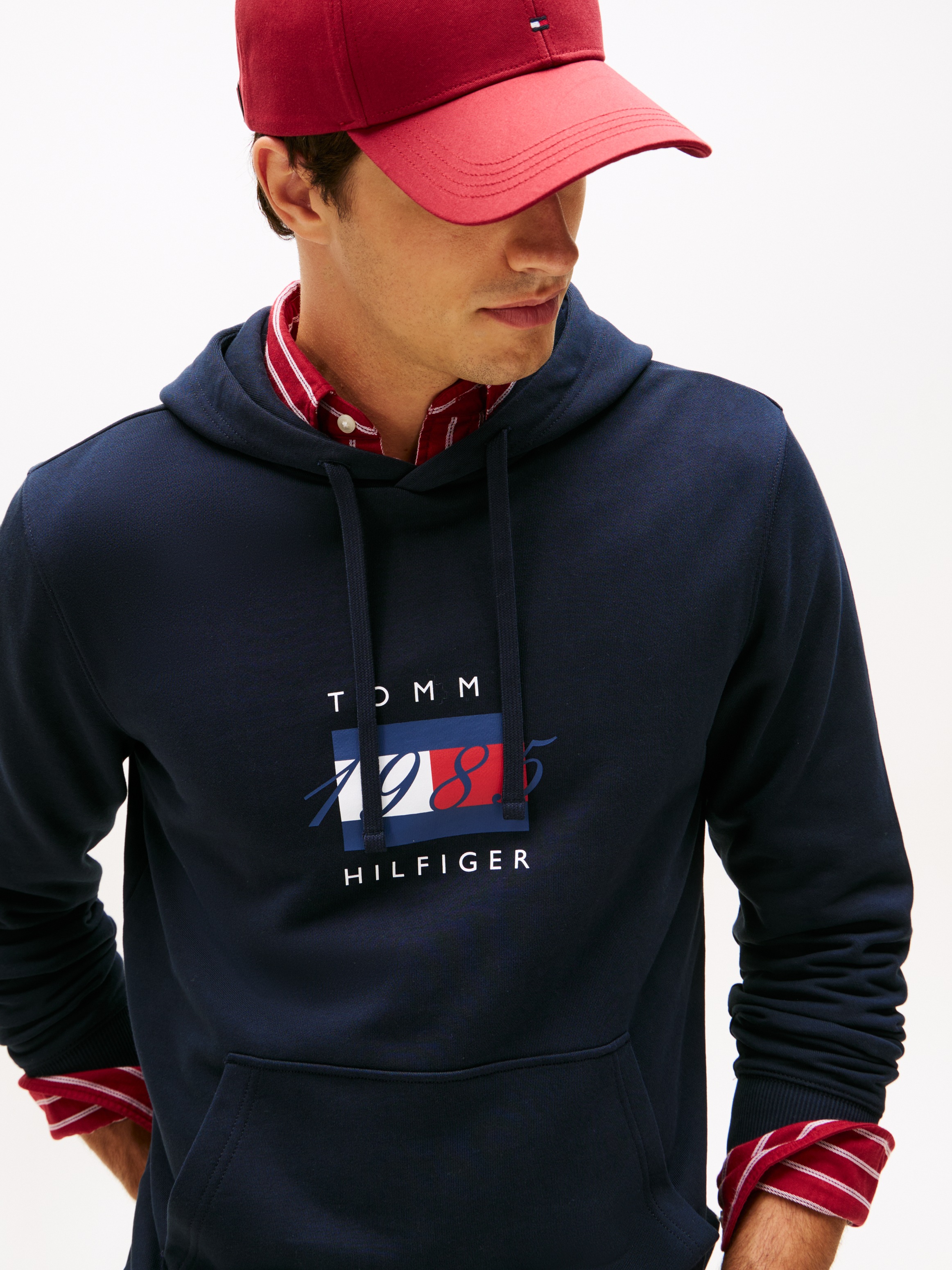 Tommy Hilfiger Kapuzensweatshirt "LINEAR FLAG GRAPHIC", Regular Fit, Hoodie günstig online kaufen