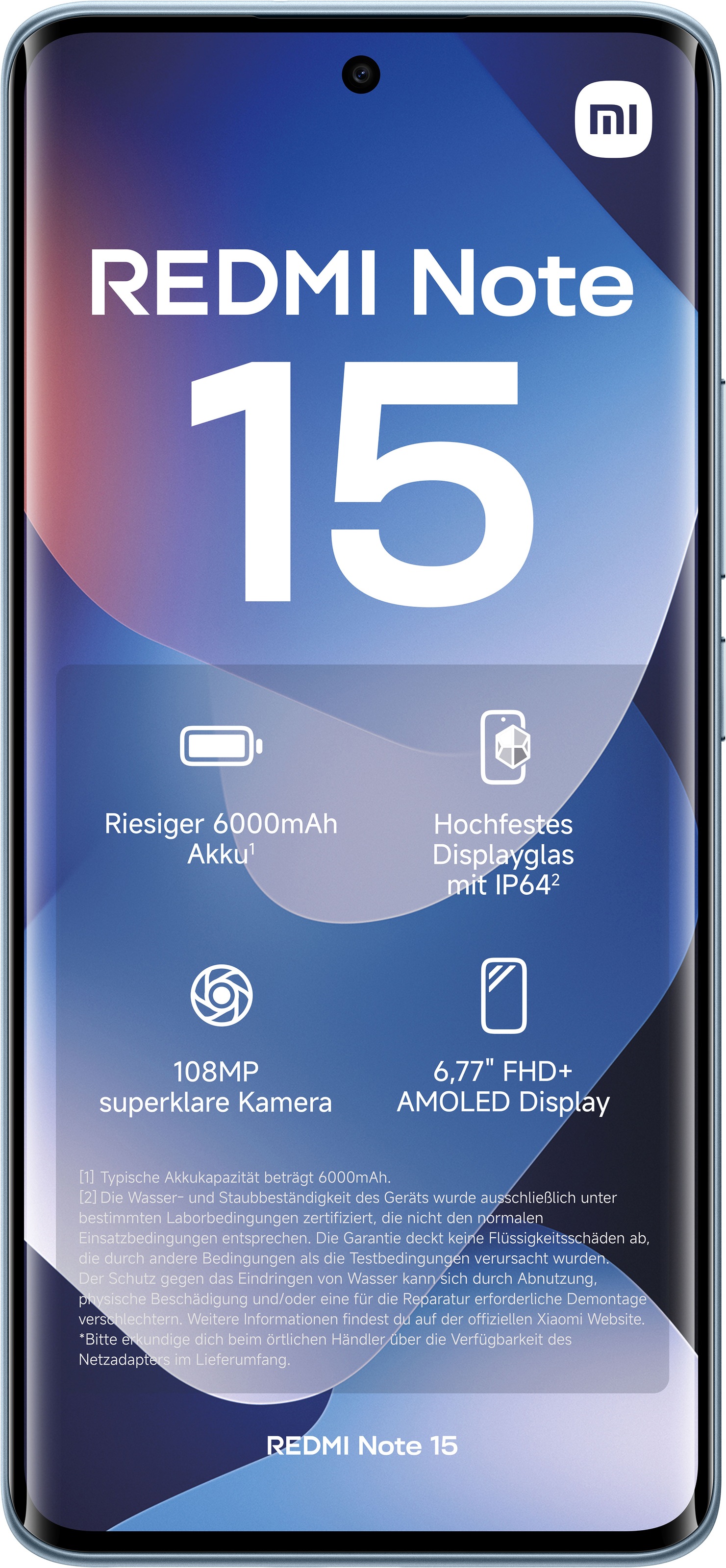 XIAOMI Smartphone "Redmi Note 15 6+128", 128 GBglacier blau, Mobiltelefone