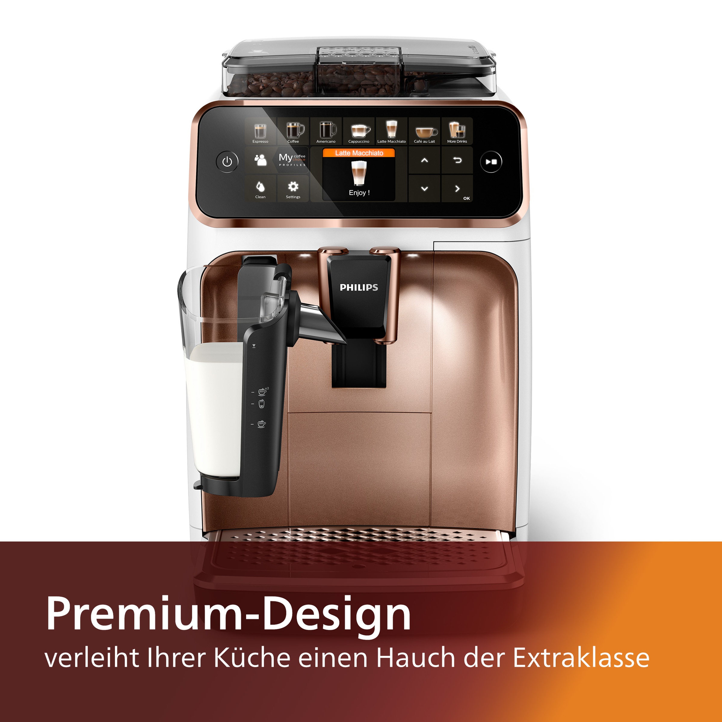 BAUR Kaffeespezialitäten, | 5400 und LatteGo-Milchsystem TFT-Display mit 12 Philips »EP5443/70 Series«, Kaffeevollautomat