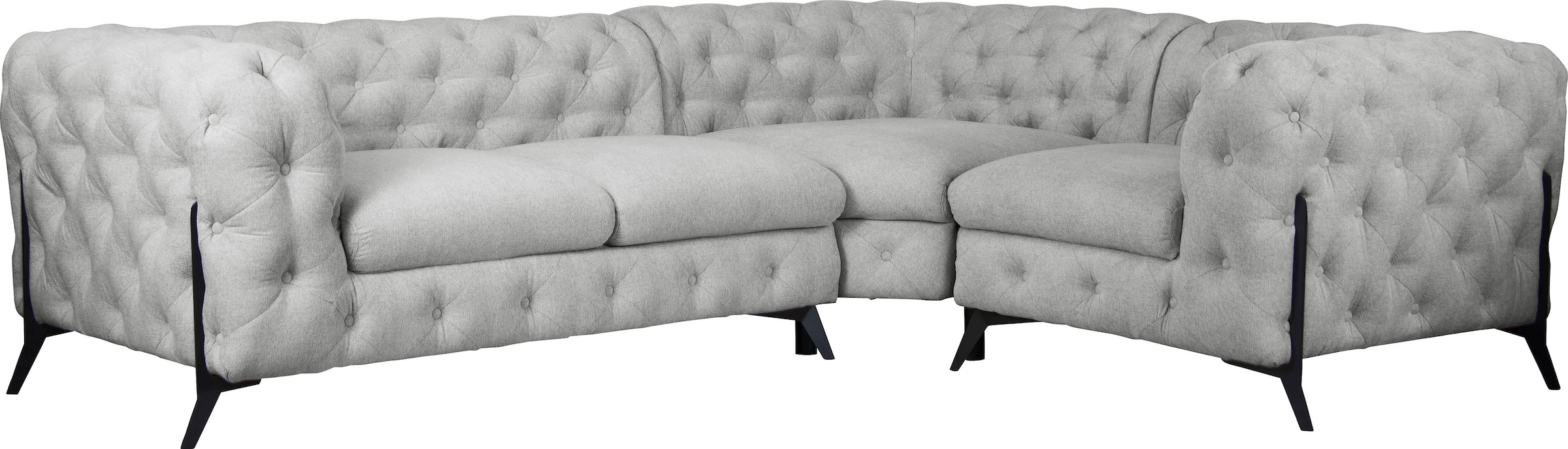 Home affaire Chesterfield-Sofa "Amaury L-Form" moderne Chersterfield-Optik, günstig online kaufen