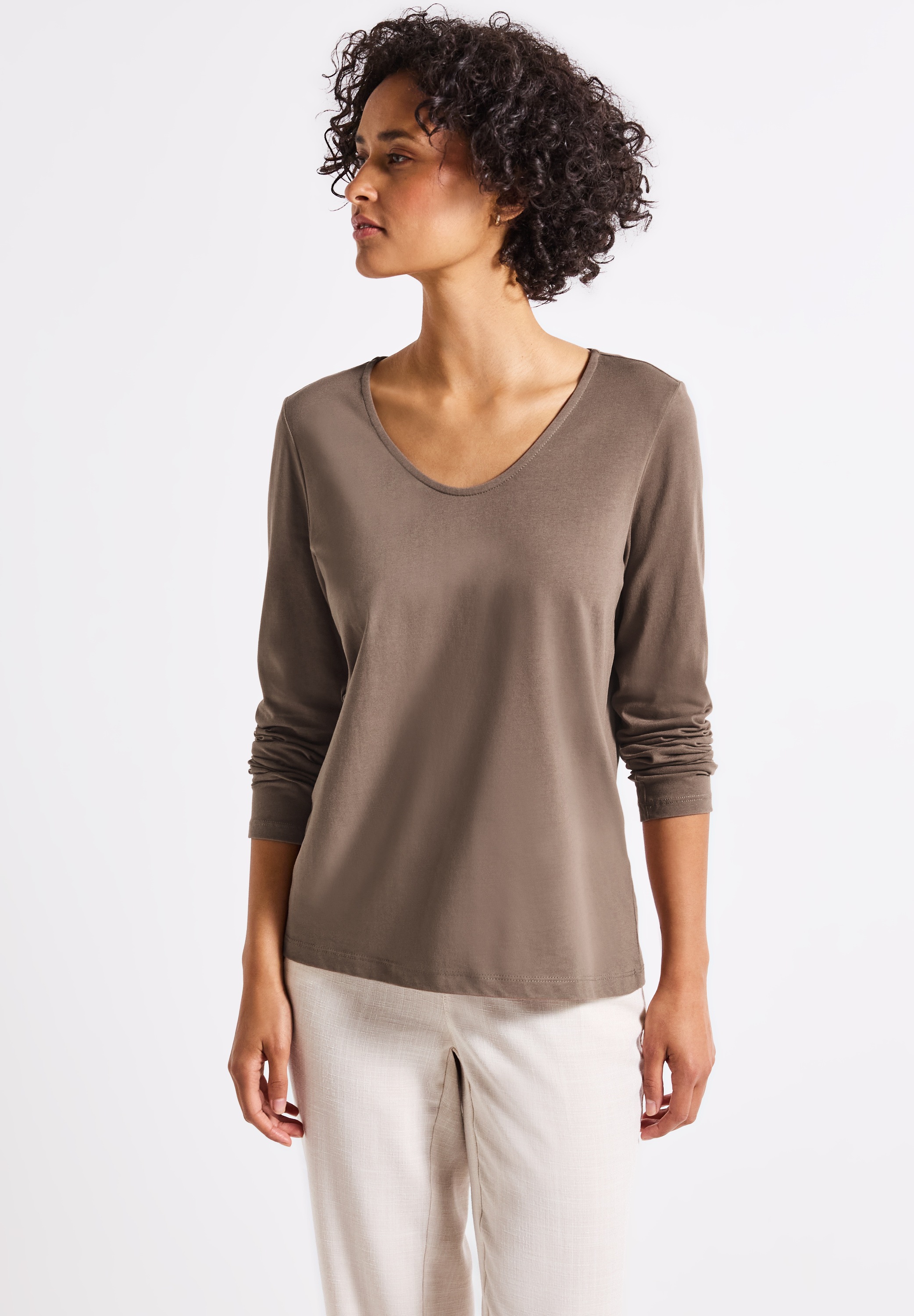 STREET ONE Langarmshirt, im soften Baumwoll-Mix günstig online kaufen