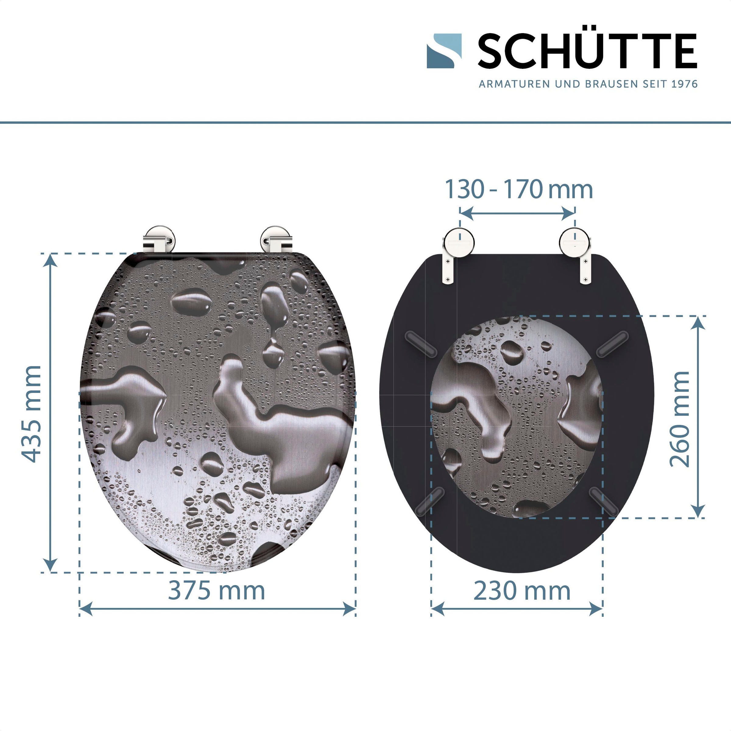 Schütte WC-Sitz »Grey Steel«, MDF-Holzkern