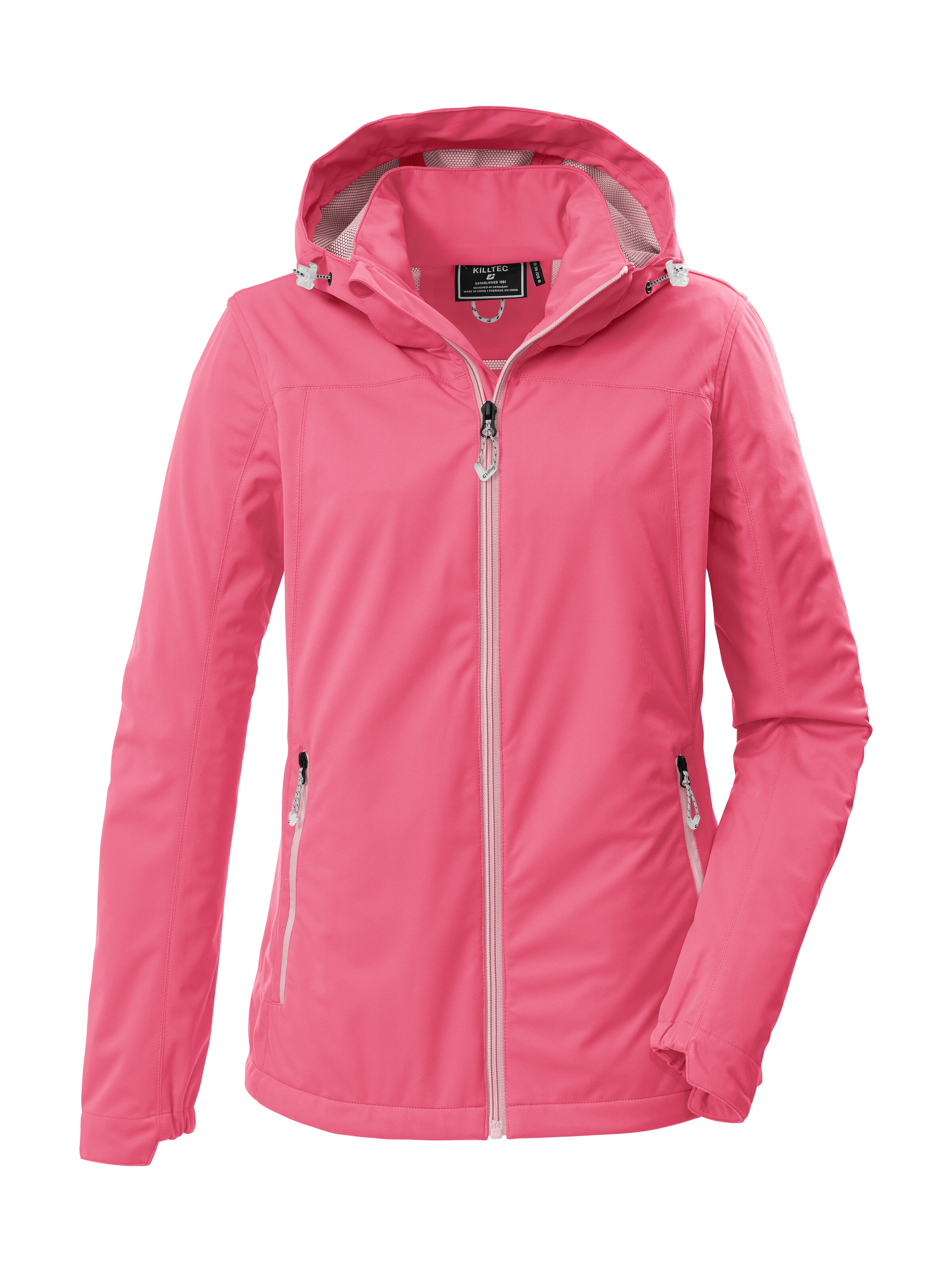 Killtec Softshelljacke "KOS 69 WMN SFTSHLL JCKT" Winddichte, wasserabweisende Damenjacke mit abnehmbarer Kapuze
