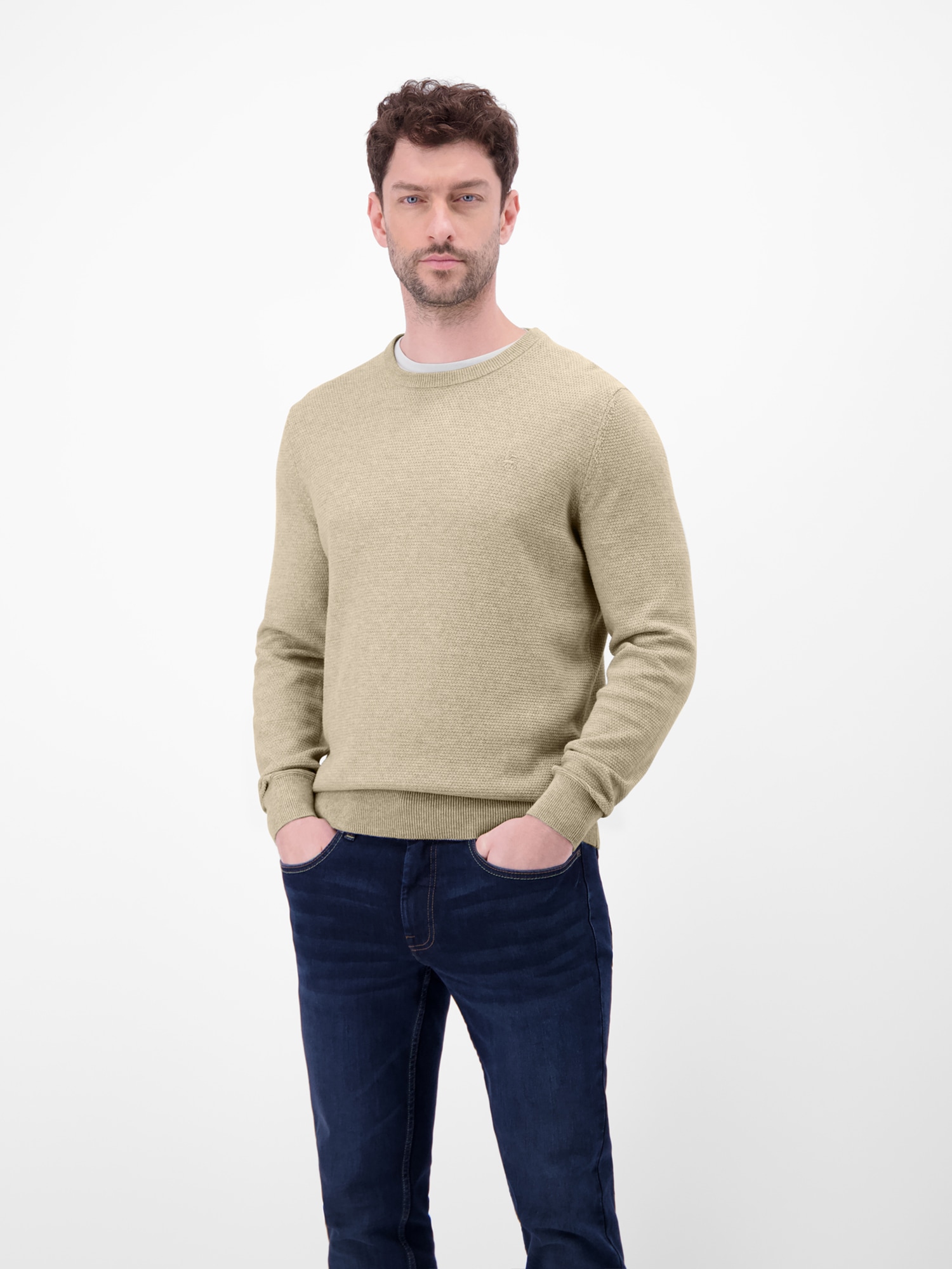 LERROS Strickpullover "LERROS Herren Strickpullover in Twist-Struktur" Rund günstig online kaufen