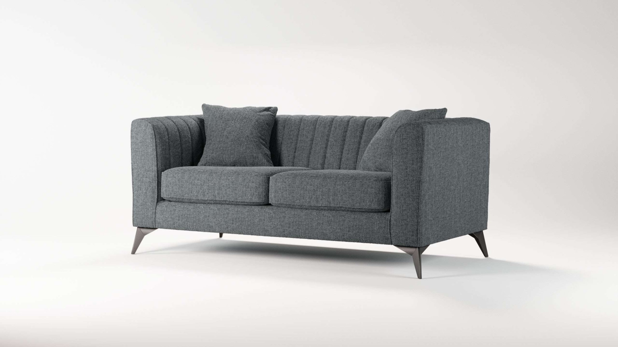 Places of Style 2-Sitzer »MATTHEW elegantes Designsofa, Maße B/T/H: 170/86/74 cm«, Steppung im Rücken, lose Sitzkissen, incl. Zierkissen