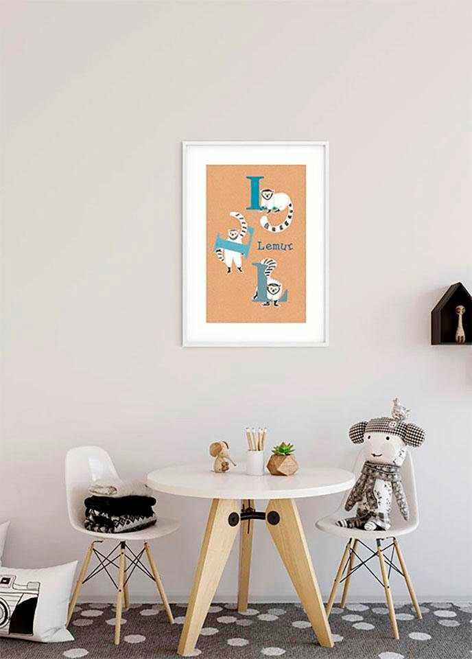 Komar Bild »ABC Animal L«, Buchstaben, (1 St.), Wandbild zur Dekoration - ohne Rahmen
