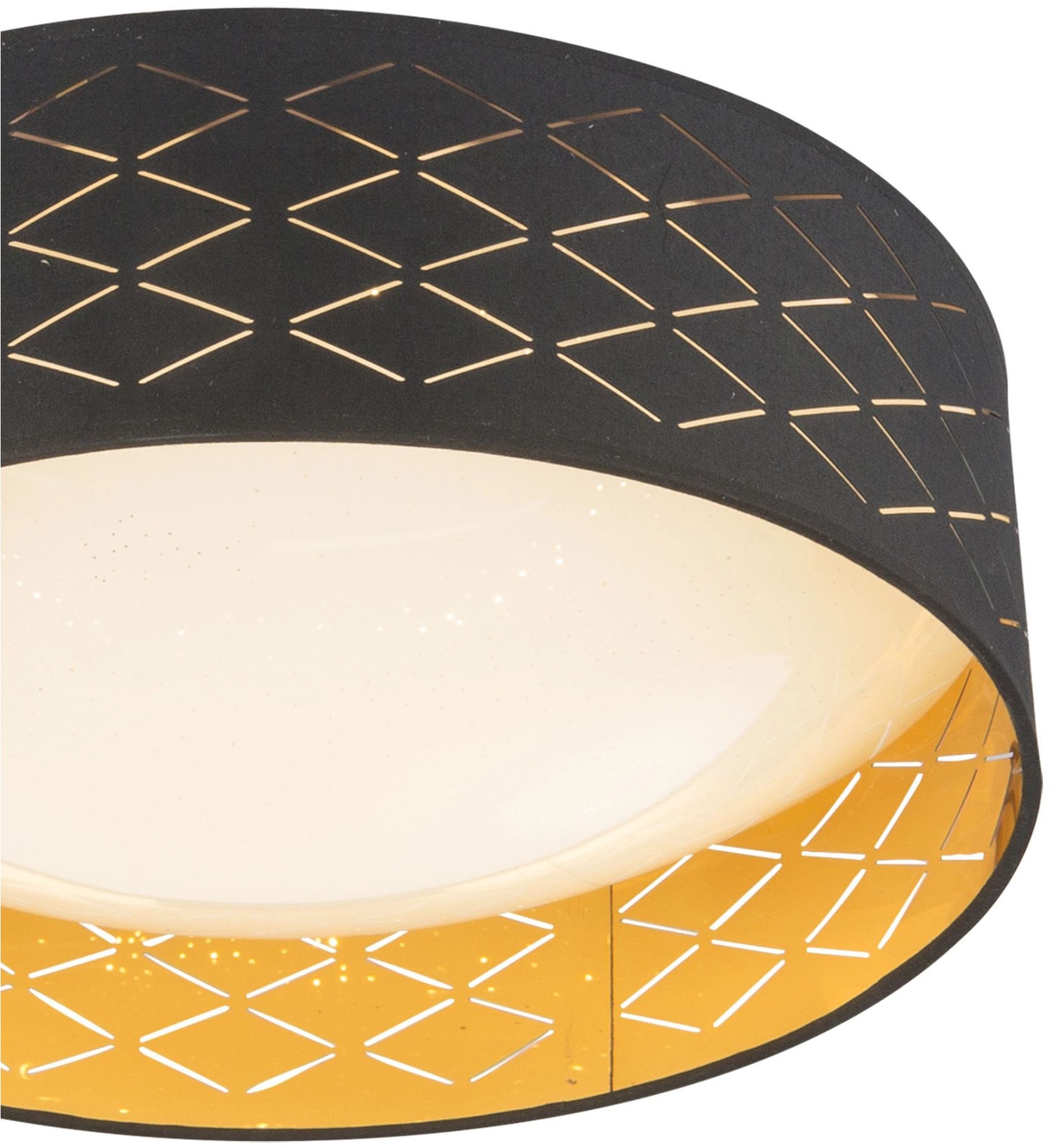 GLOBO LIGHTING Deckenleuchte »CLARKE«, Leuchtmittel LED-Modul | LED fest integriert, goldfarben sparkle