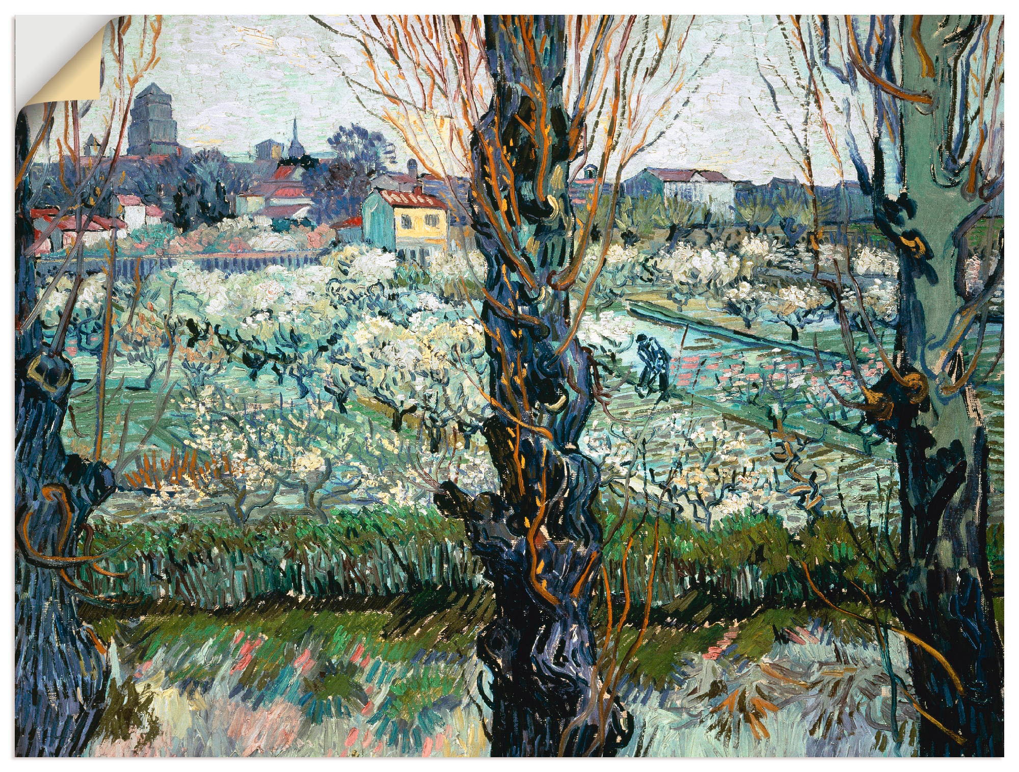 Artland Leinwandbild »Blick auf Arles. 1889«, Wiesen & Bäume, (1 St.), auf Keilrahmen gespannt