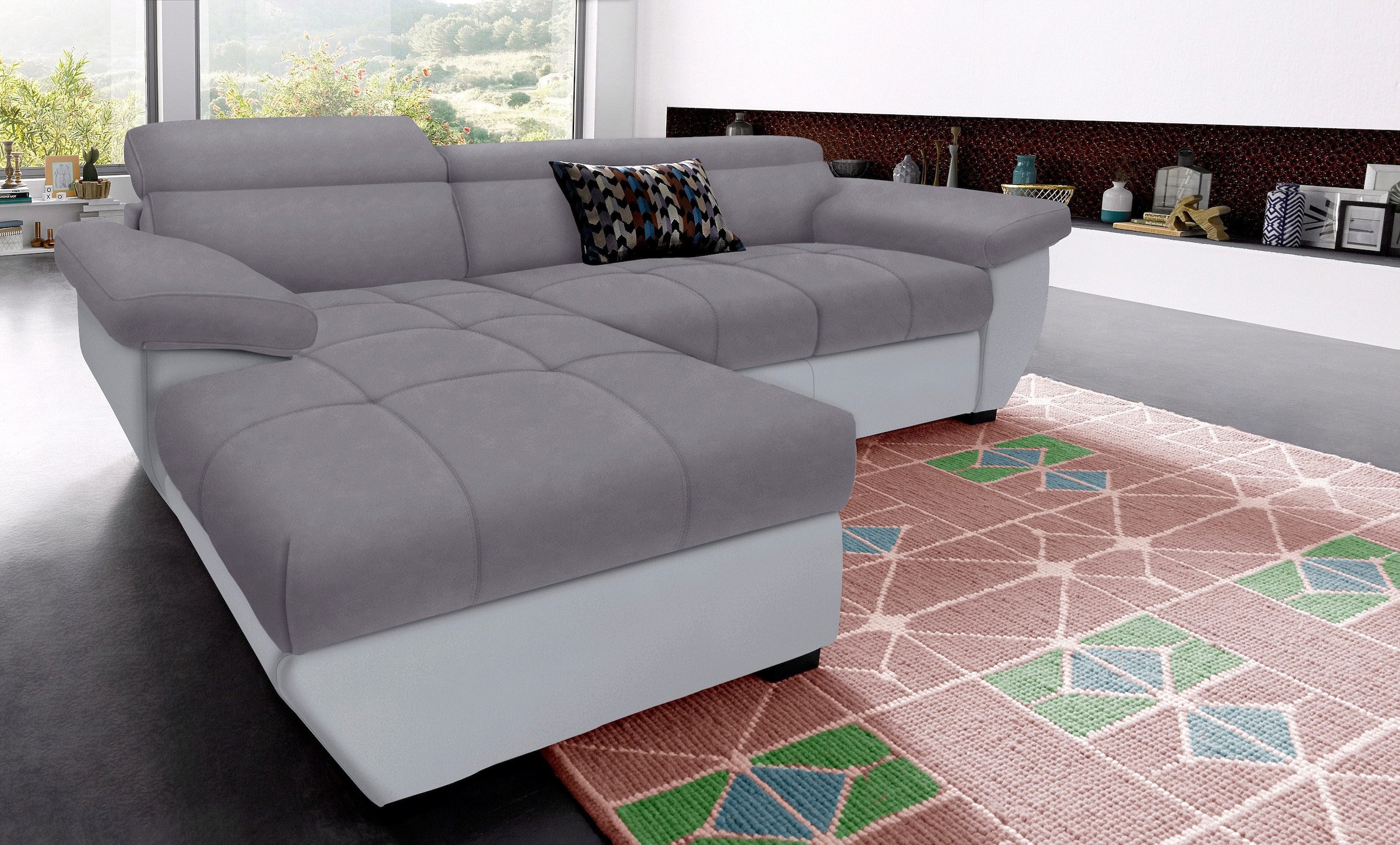 COTTA Ecksofa "Speedway L-Form" mit Kopfteilverstellung, wahlweise mit Schlaffunktion & Bettkasten