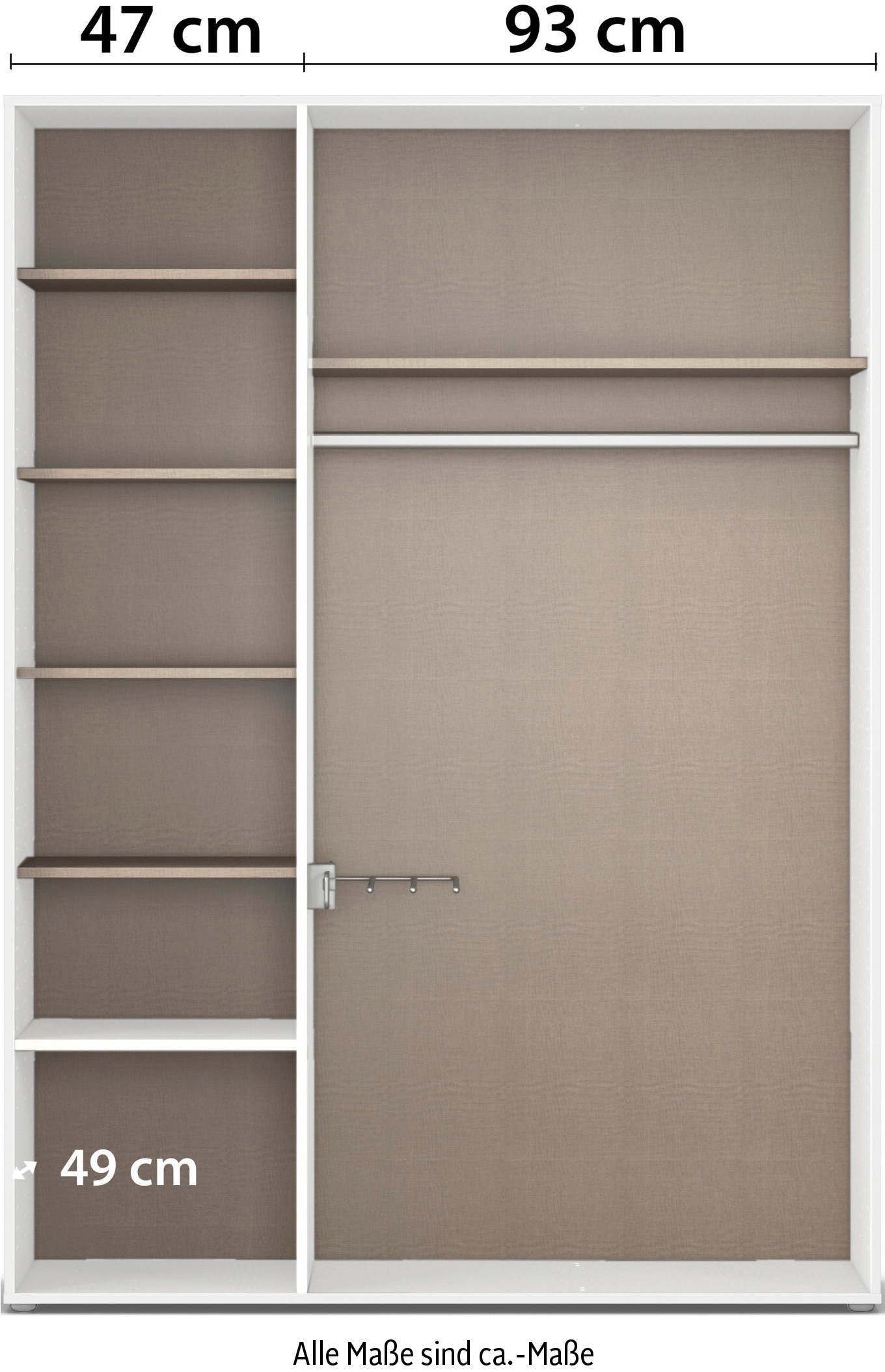 rauch Drehtürenschrank »Voyager, Kleiderschrank mit Außenschubkästen, Garderobe«, (in 3 verschiedenen Ausstattungen BASIC/CLASSIC/PREMIUM), in 3 Ausstattungen: BASIC/CLASSIC/PREMIUM, Made in Germany