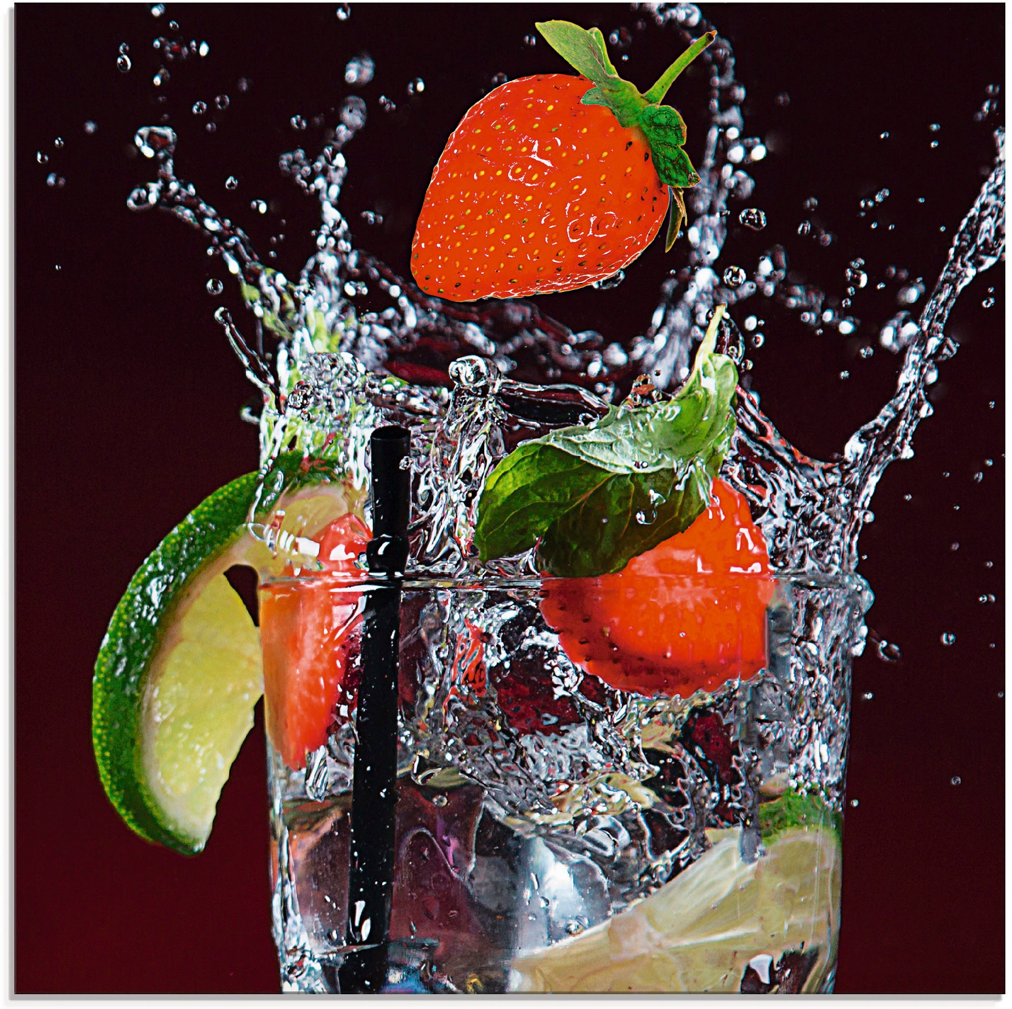 Artland Glasbild "Frischer Fruchtcocktail I", Getränke, (1 St.), in verschiedenen Größen