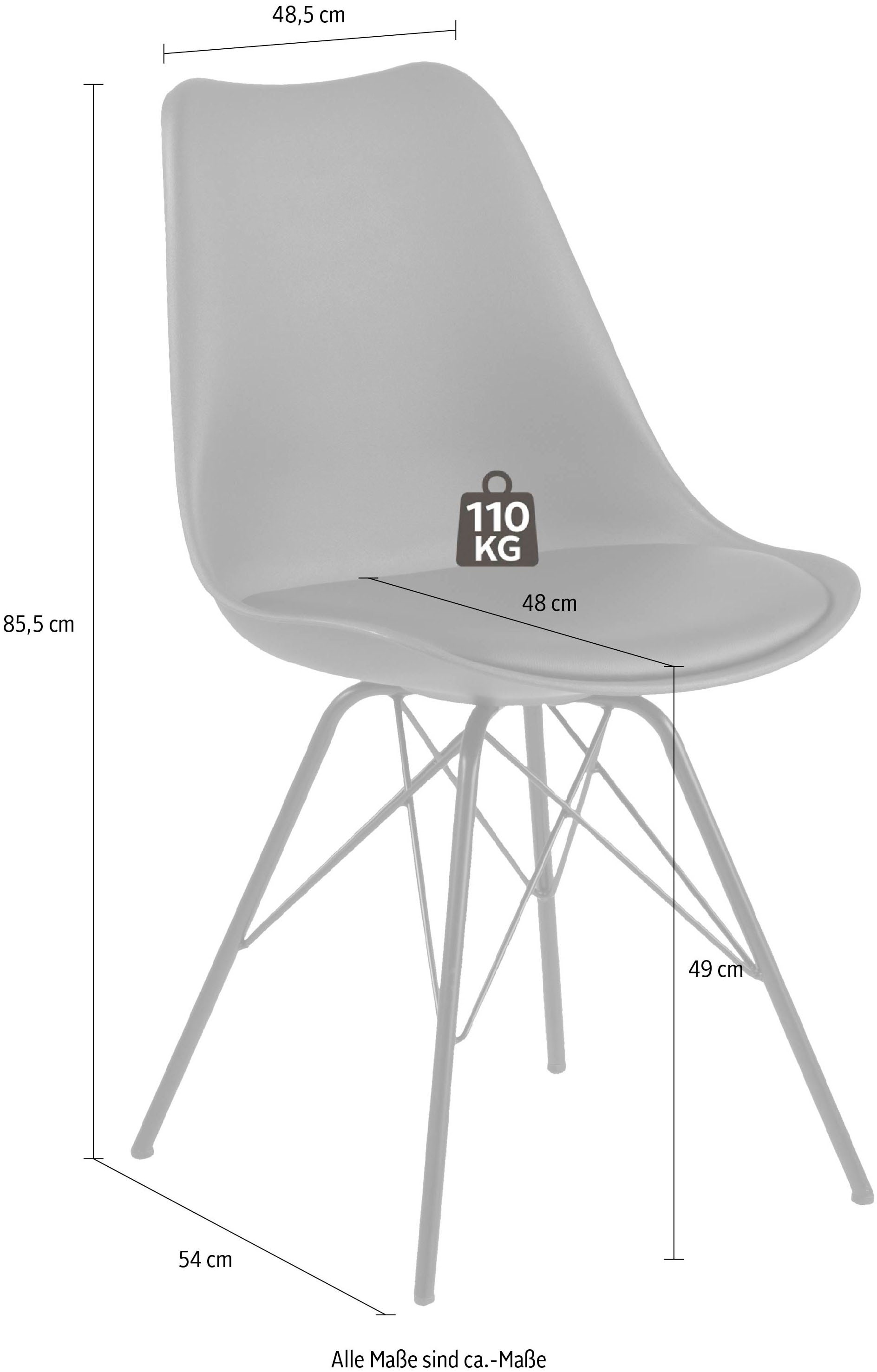 ACTONA GROUP Esszimmerstuhl »Edel«, (Set), 4 St., Kunstleder, Metallbeine, zwei verschiedene Bezugsqualitäten und weitere Farben