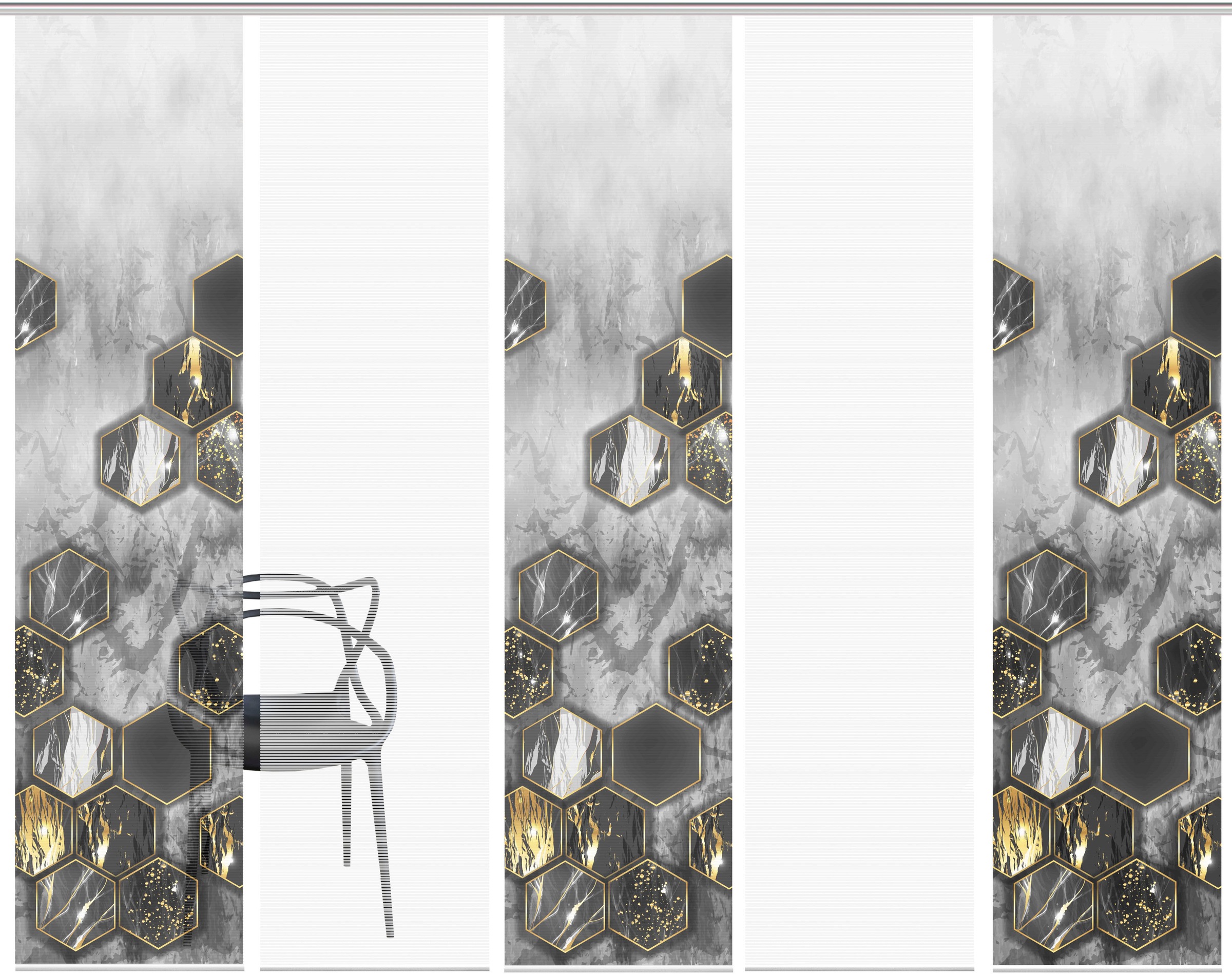 Vision S Schiebegardine "LAYON 5er SET" Paneelwagen 5 Stk. tlg. Schiebevorh günstig online kaufen