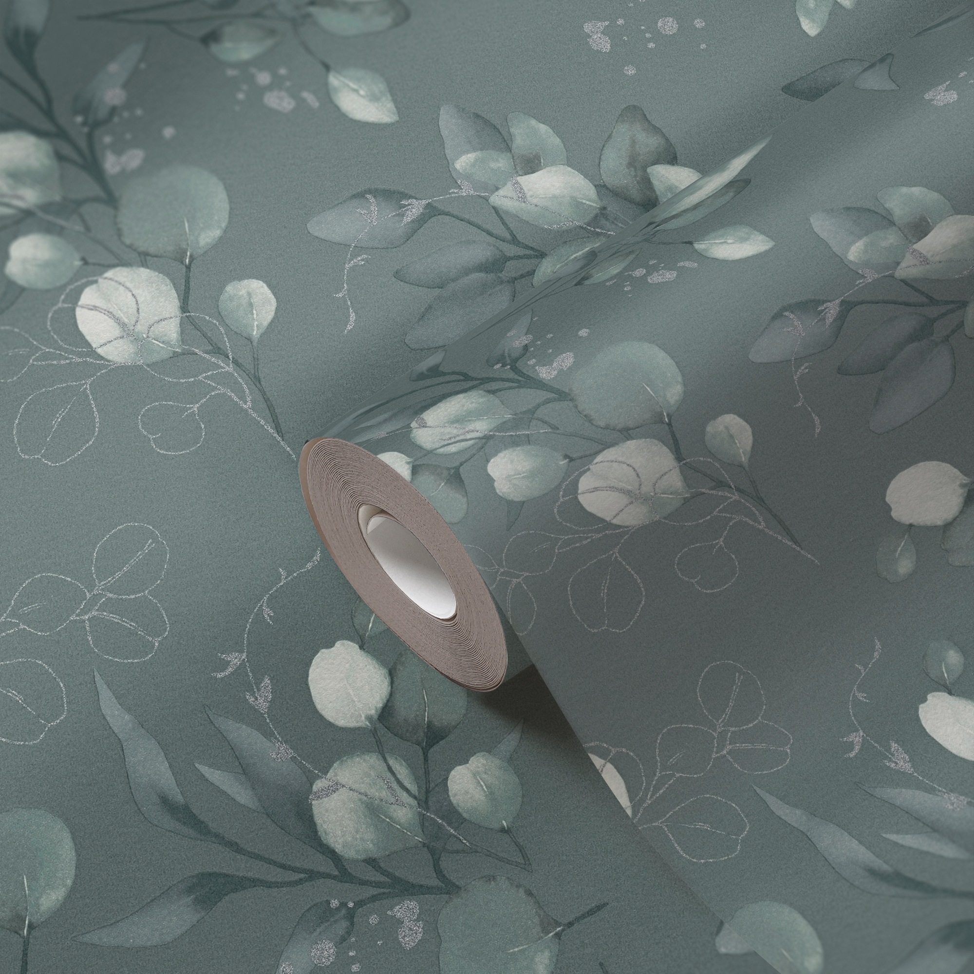 A.S. Création Vliestapete »Pure Elegance Blumen-Tapete Mustertapete Blümchen Blattmuster«, leicht glänzend, Vliestapete floral für Schlafzimmer Küche Wohnzimmer Blumen Design