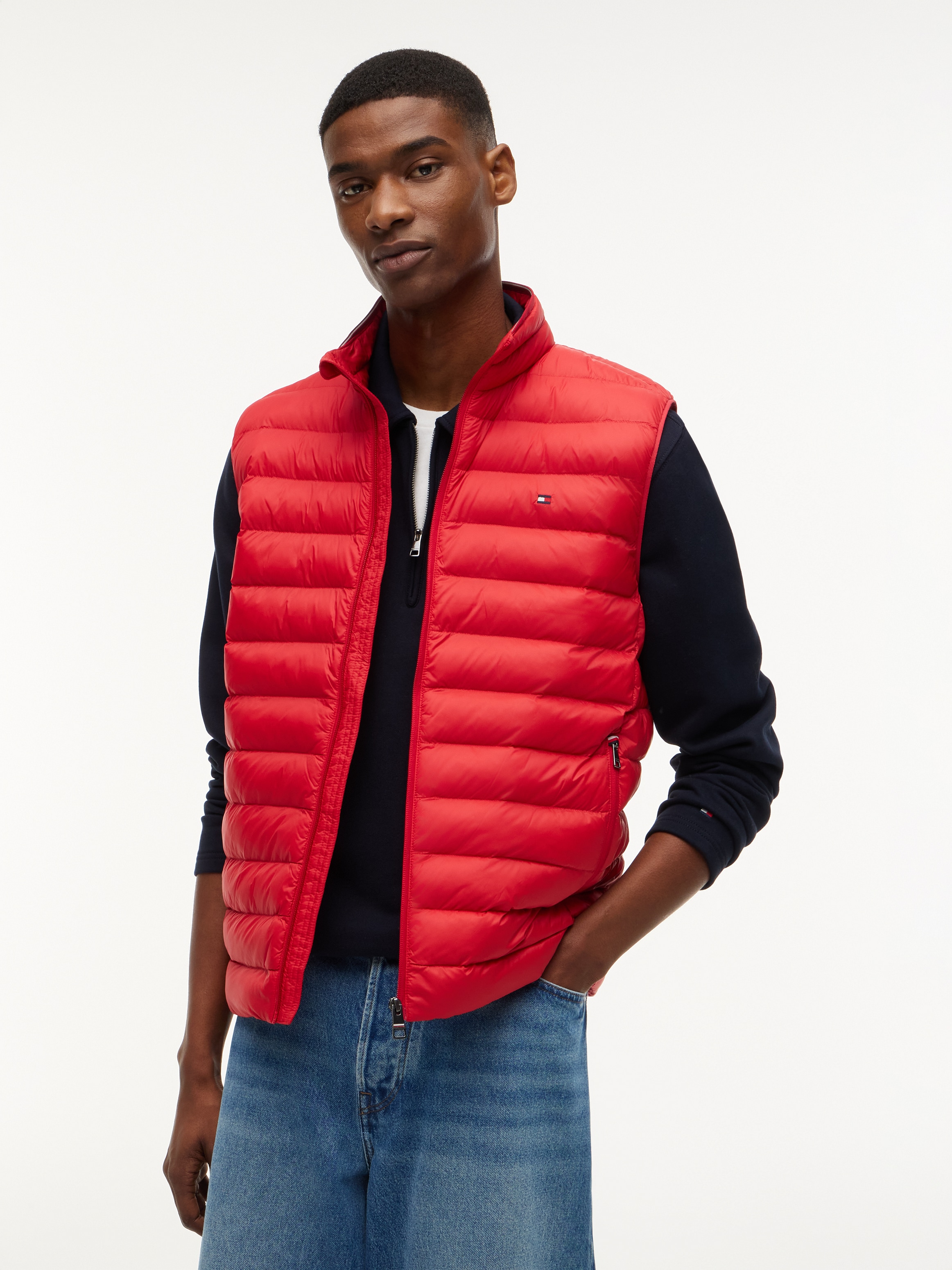 Tommy Hilfiger Steppweste "PACKABLE RECYCLED VEST" mit Logostickerei