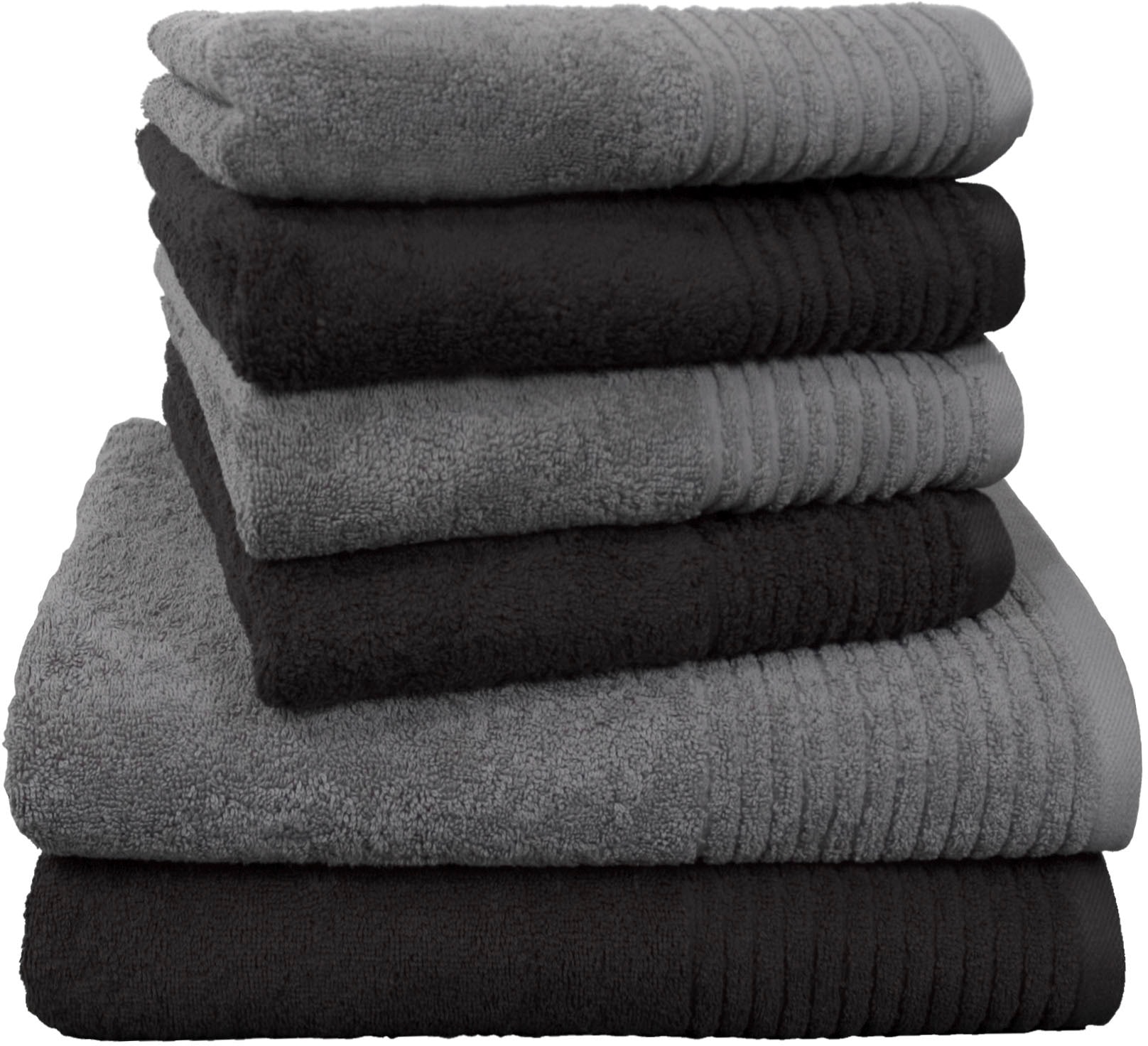 Dyckhoff Handtuch Set "Brillant" Set 6 Stk. Walkfrottee mit Streifenbordüre günstig online kaufen