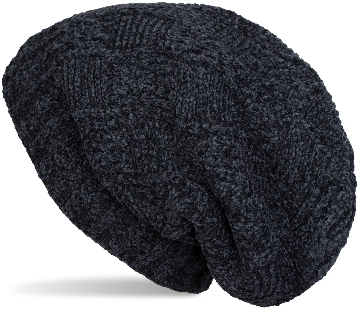 styleBREAKER Strickmütze "Chenille Beanie Mütze mit Flecht Muster" 1 Stk. günstig online kaufen