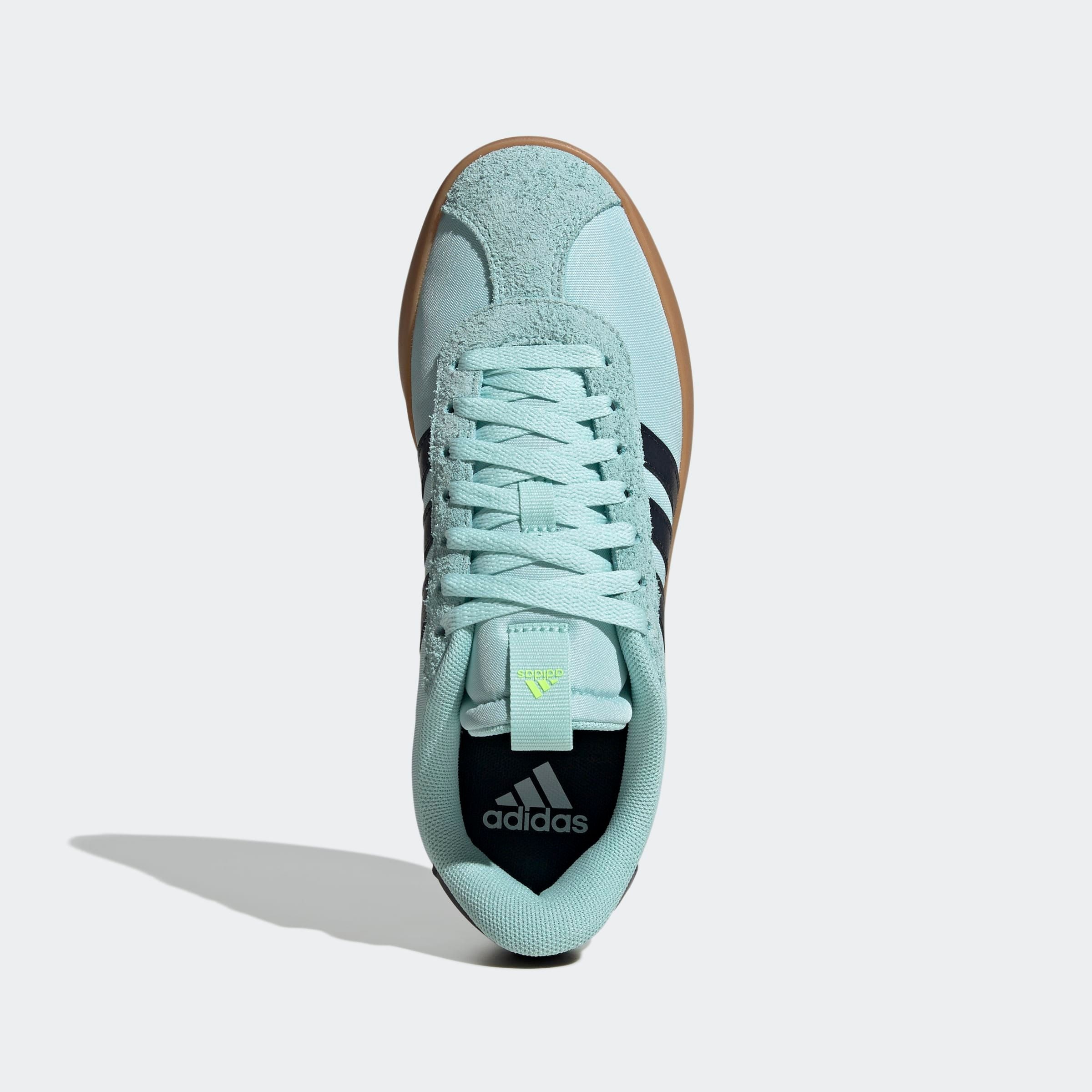 Sneaker ADIDAS SPORTSWEAR "VL COURT 3.0", Damen, Gr. 38, semi flash aqua, aurora ink, lucid lemon, Leder, Textil, Schuhe Sneaker, Design auf den Spuren des adidas Samba 3