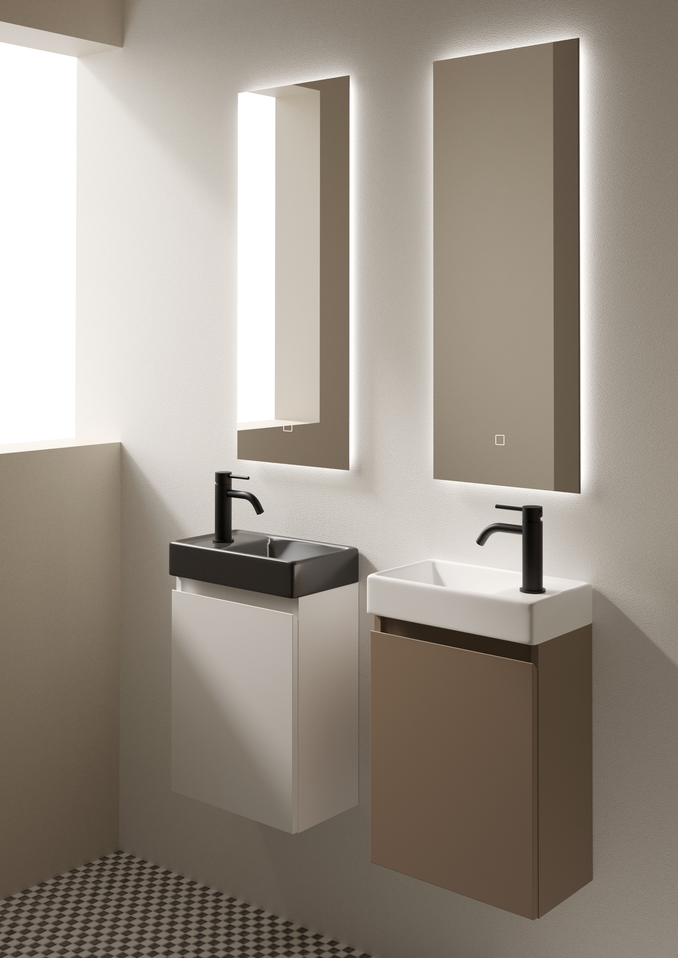 welltime Waschtisch »Mini, Badmöbel, Waschtischunterschrank inkl. Waschbecken« Breite 40cm, mit Soft-Close-Funktion, FSC®-zertifiziert