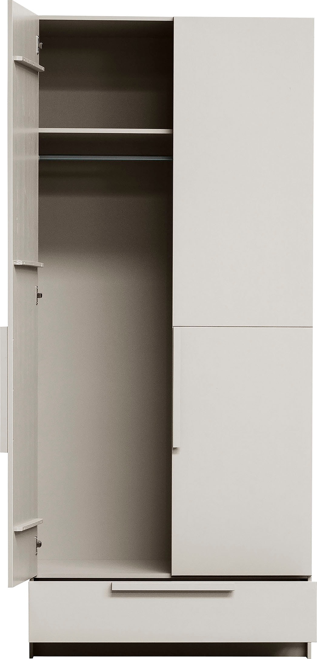 WOOOD Kleiderschrank »Pure«, mit Kleiderstange, Kiefernholz, Höhe 215 cm