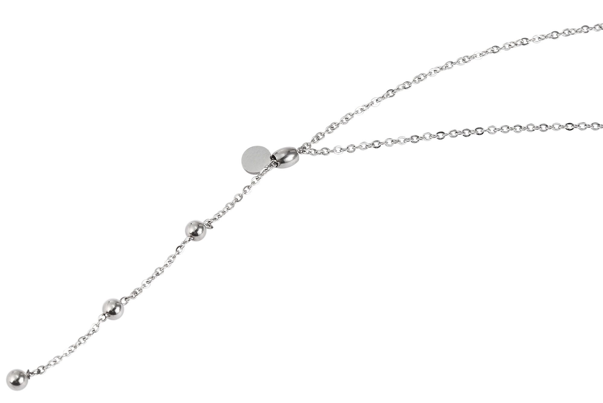 Kette ohne Anhänger ADELIA´S "Damen Halskette – Ankerkette aus Edelstahl 43+5", silber, Halsketten, Damen, 48cm, Edelstahl, Ideal als Geschenk zum Valentinstag 2