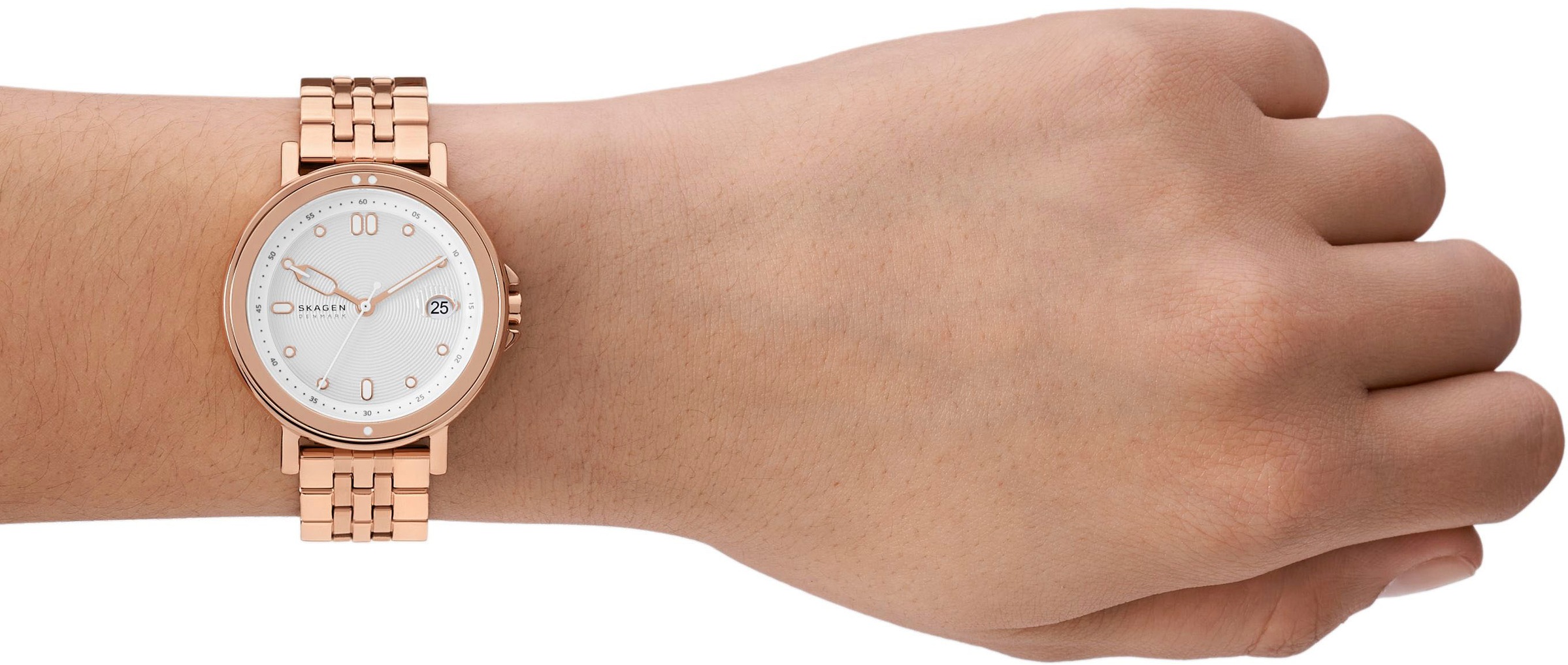 Skagen Quarzuhr »SIGNATURE LILLE SPORT«, Armbanduhr, Damenuhr, Datum, Edelstahlarmband