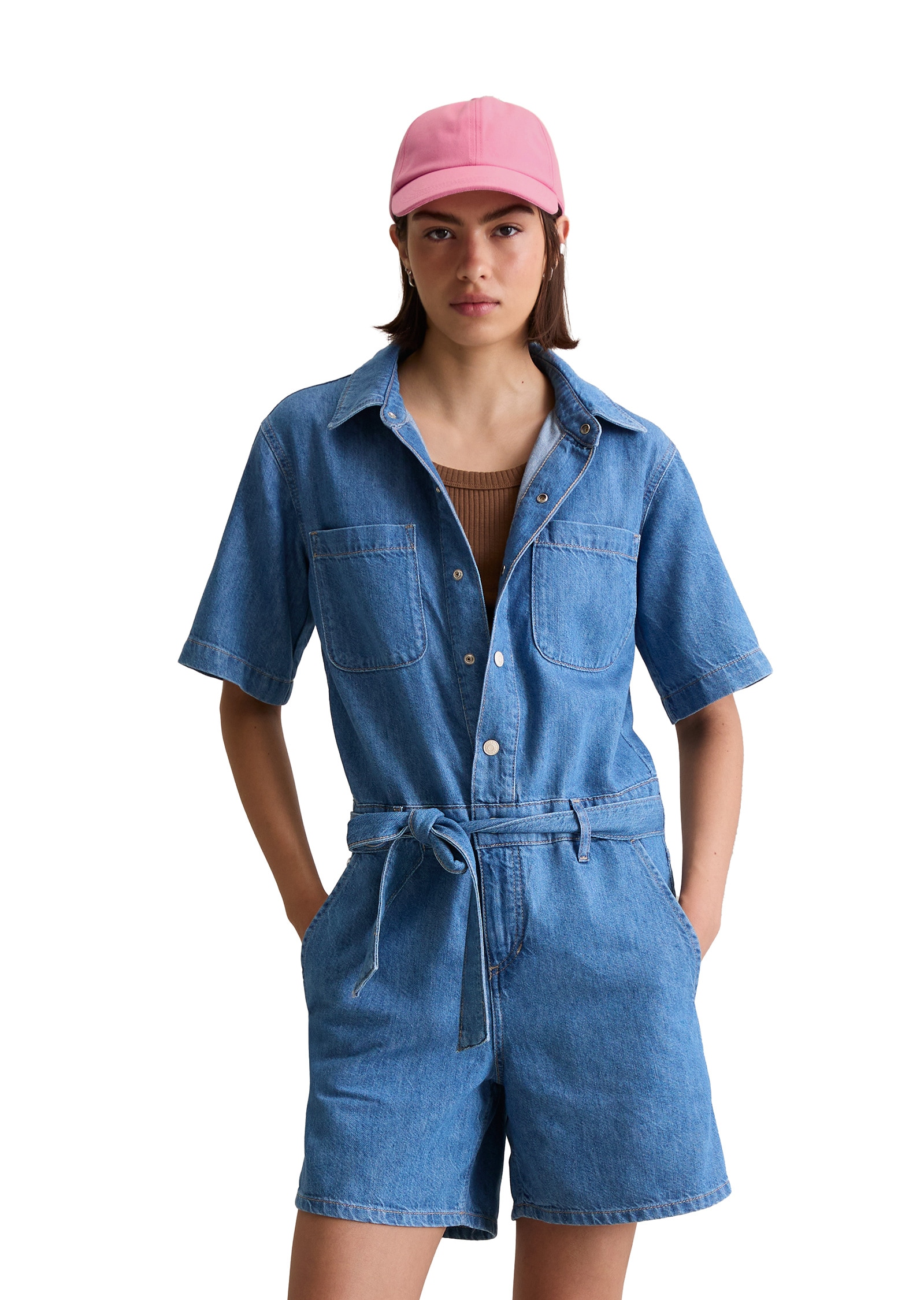 Marc OPolo DENIM Kurzoverall "mit recyeltem Leinen-Garn" günstig online kaufen