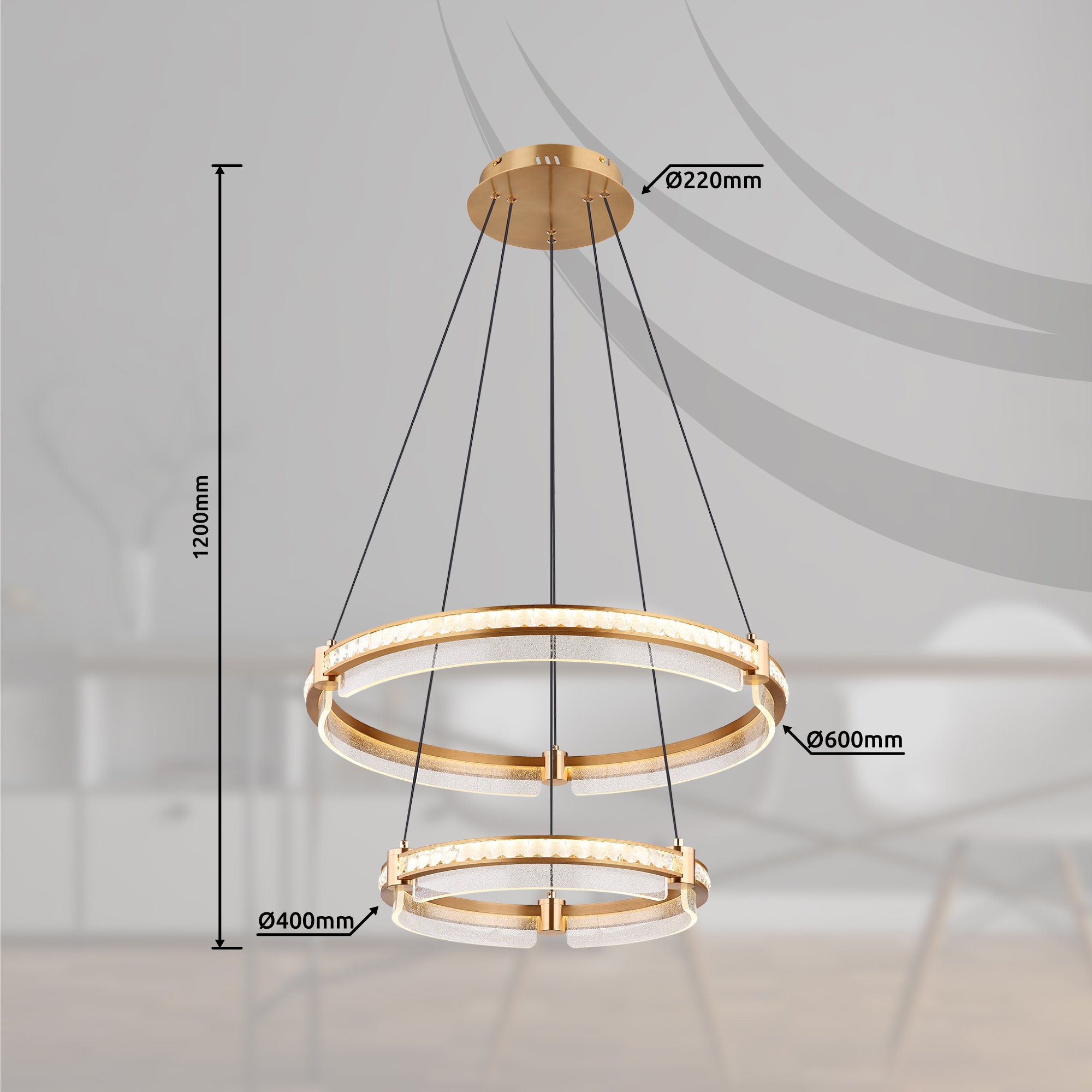 GLOBO LIGHTING LED Pendelleuchte »BLONDIE«, Leuchtmittel LED-Modul | LED fest integriert, Hängelampe/Hängeleuchte/Wohnzimmer/Esstisch/elegant