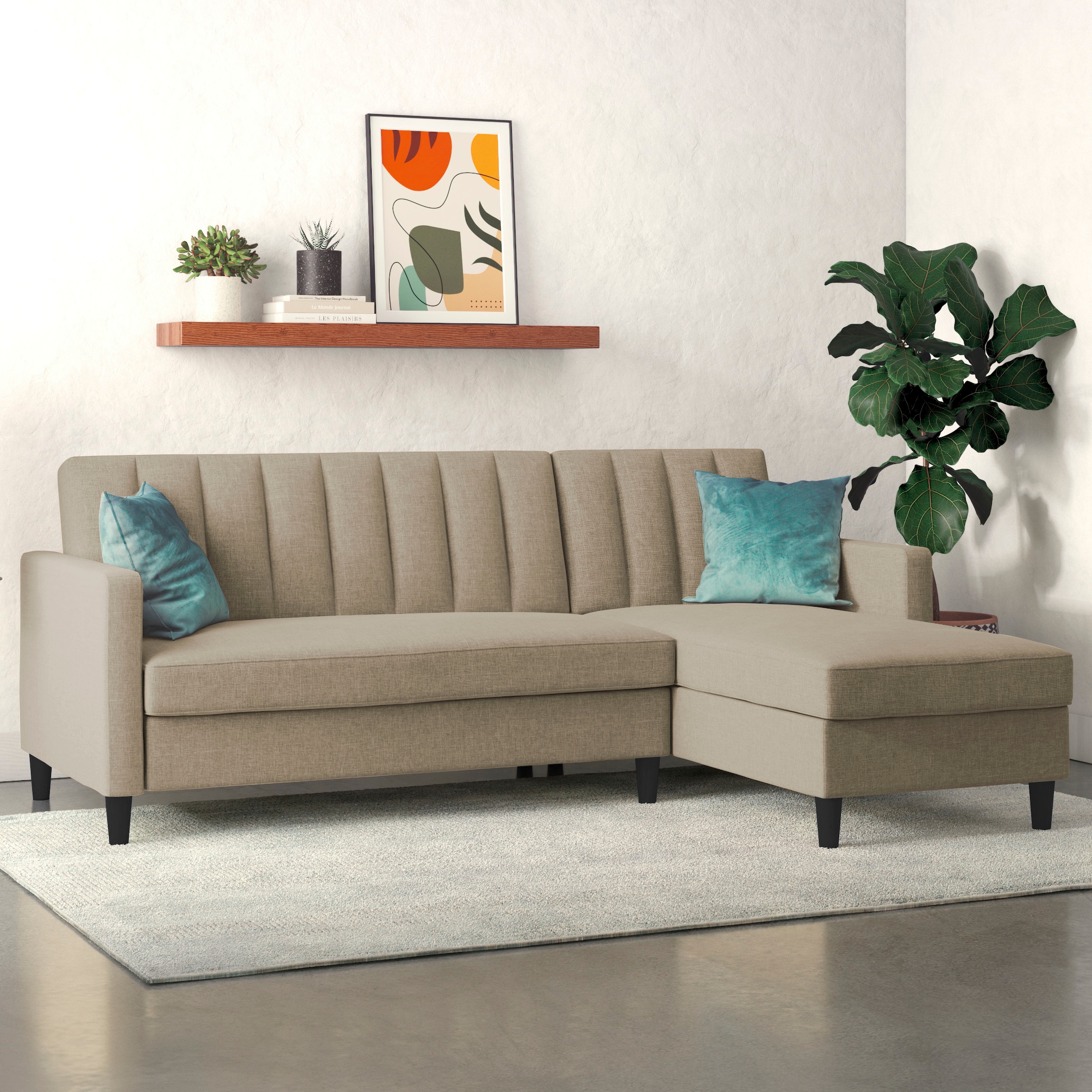 Dorel Home Ecksofa "Celine, L-Form," mit Bett-Funktion und Stauraum. Recamiere beidseitig montierbar
