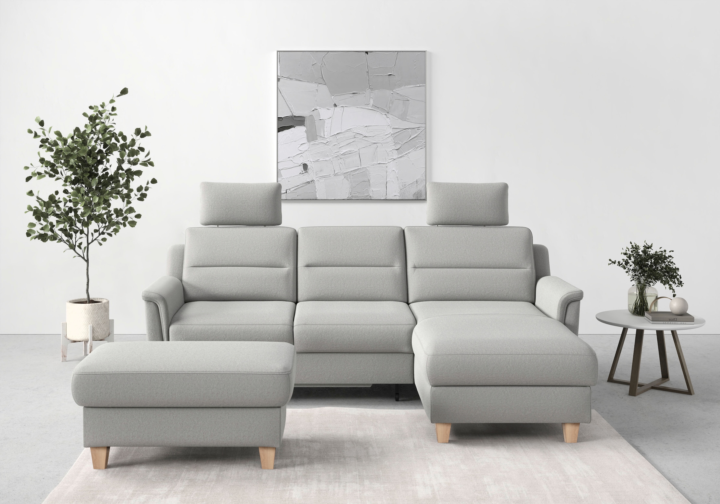 sit&more Ecksofa "Farö L-Form" inklusive Federkern, wahlweise mit Schlaffunktion und Bettkasten