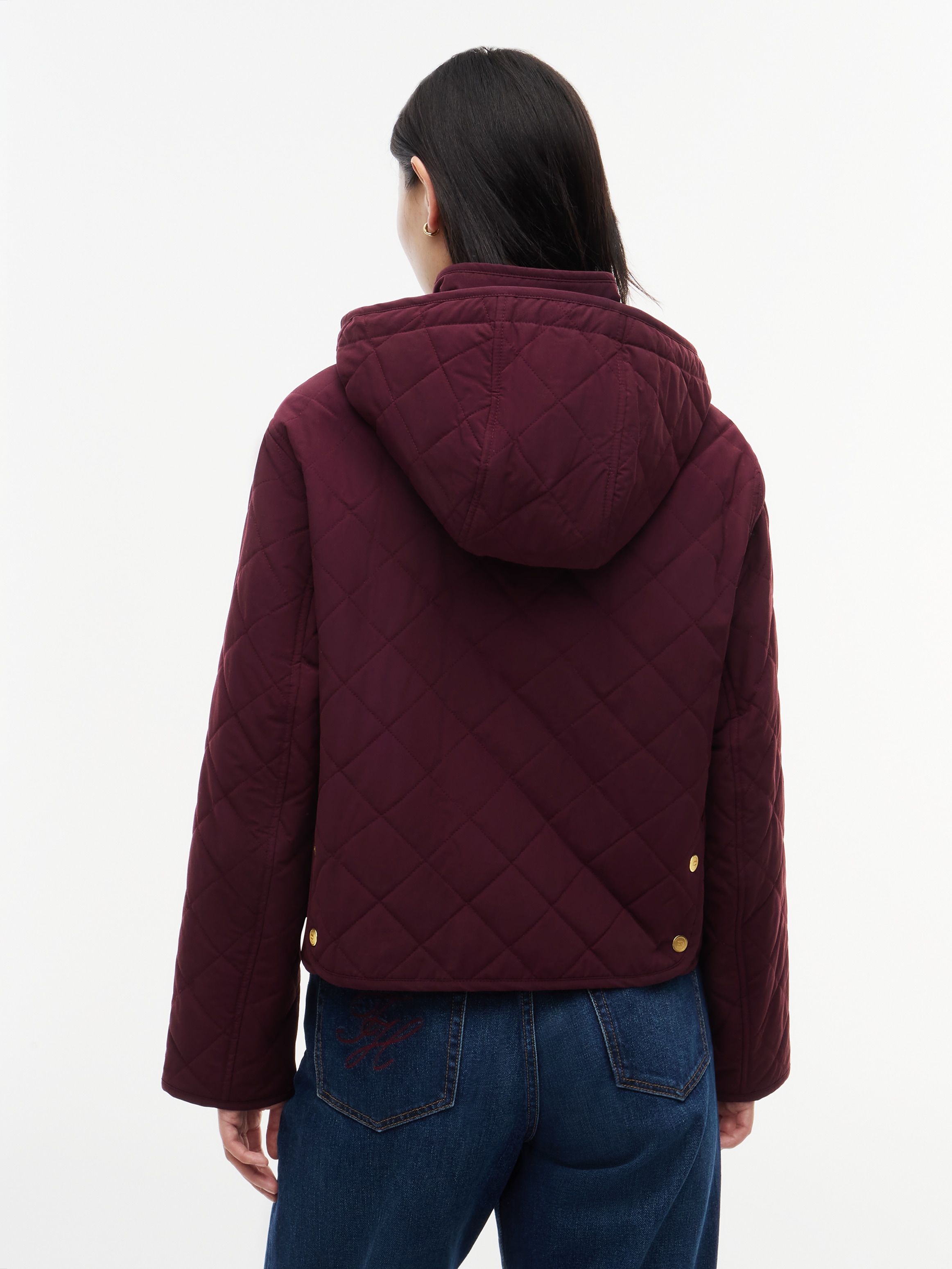 Tommy Hilfiger Steppjacke »QUILTED HOOD JACKET« mit Kapuze Baumwollmischung