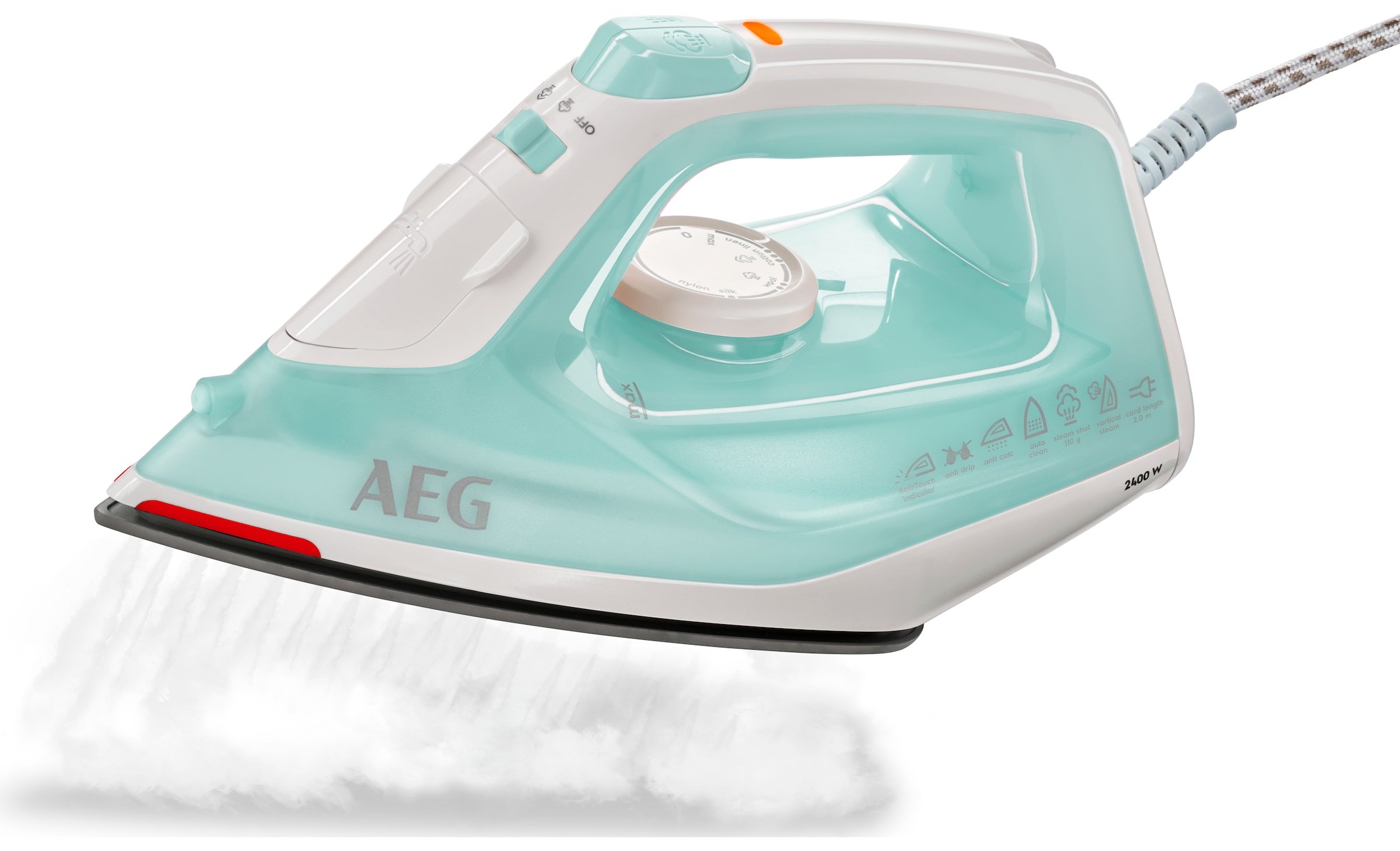 AEG Dampfbügeleisen »EasyLine DB 1740LG«, 2400 W, Filtration mit Anti-Kalk-Patrone, Restwärmeanzeige, 110 g Dampfstoss