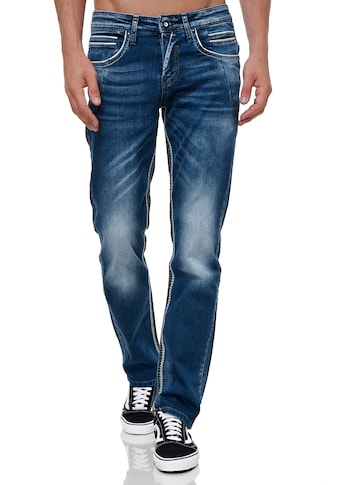 Rusty Neal Straight-Jeans su madingas Kontrastnäh...