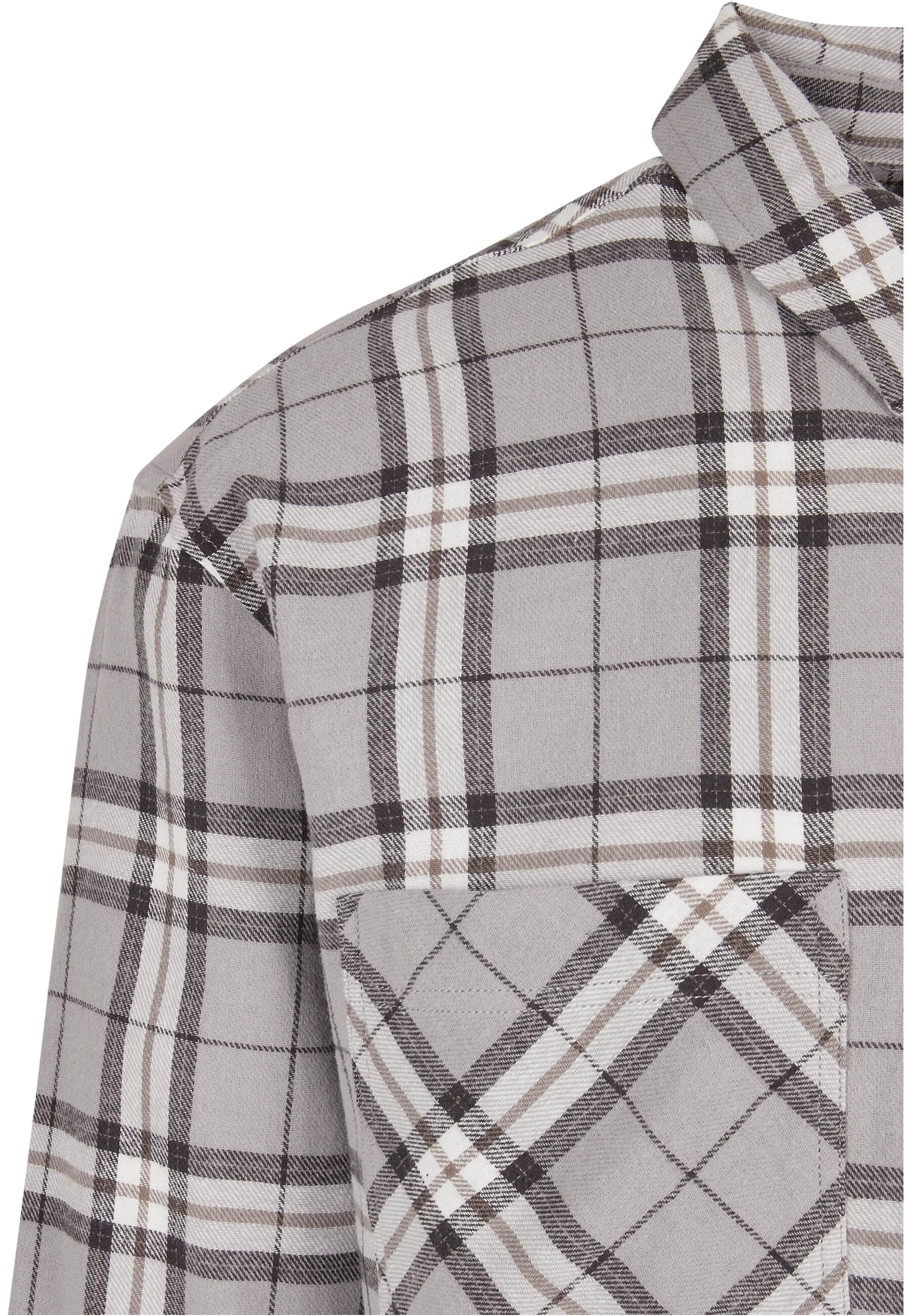 URBAN CLASSICS Langarmhemd »Urban Classics Herren Long Oversized Grey Check Shirt«, (1 tlg.)