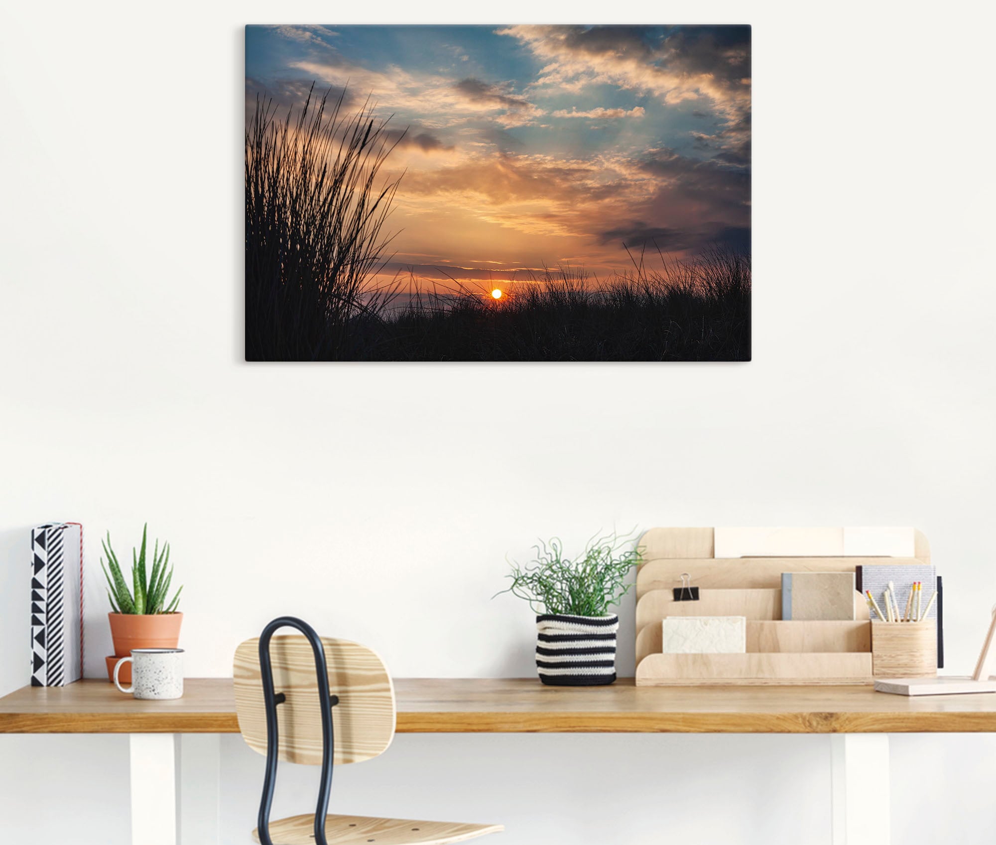 Artland Wandbild »Sonnenuntergang an der Küste Ostsee«, Bilder vom Sonnenuntergang & -aufgang (1 Stück), in vielen Größen & Produktarten - Alubild / Outdoorbild, Leinwandbild, Poster, Wandaufkleber / Wandtattoo auch für Badezimmer geeignet