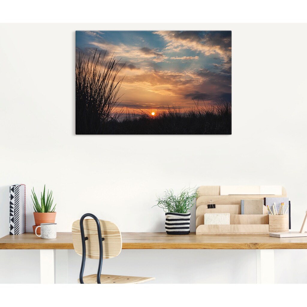 Artland Wandbild »Sonnenuntergang an der Küste Ostsee«, Bilder vom Sonnenuntergang & -aufgang (1 Stück), in vielen Größen & Produktarten - Alubild / Outdoorbild, Leinwandbild, Poster, Wandaufkleber / Wandtattoo auch für Badezimmer geeignet