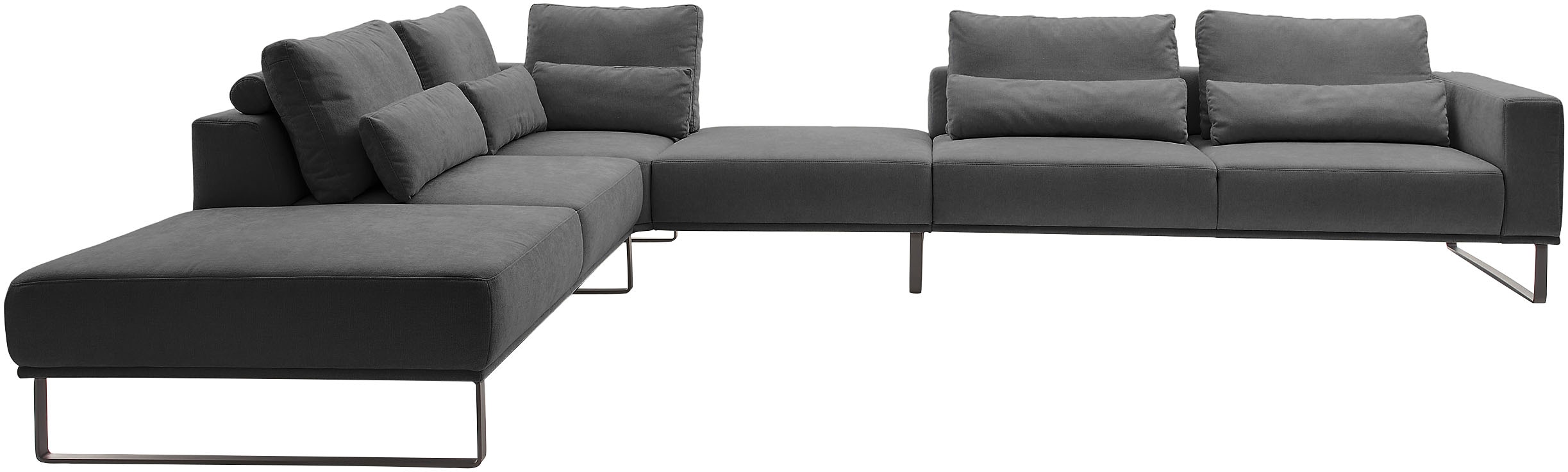 Musterring "JustB PM100 bequem, modern, elegant und viel Platz, bodenfrei" mit Zwischenhocker, wahlweise mit Funktion und Kissen, Maße 290 x 398