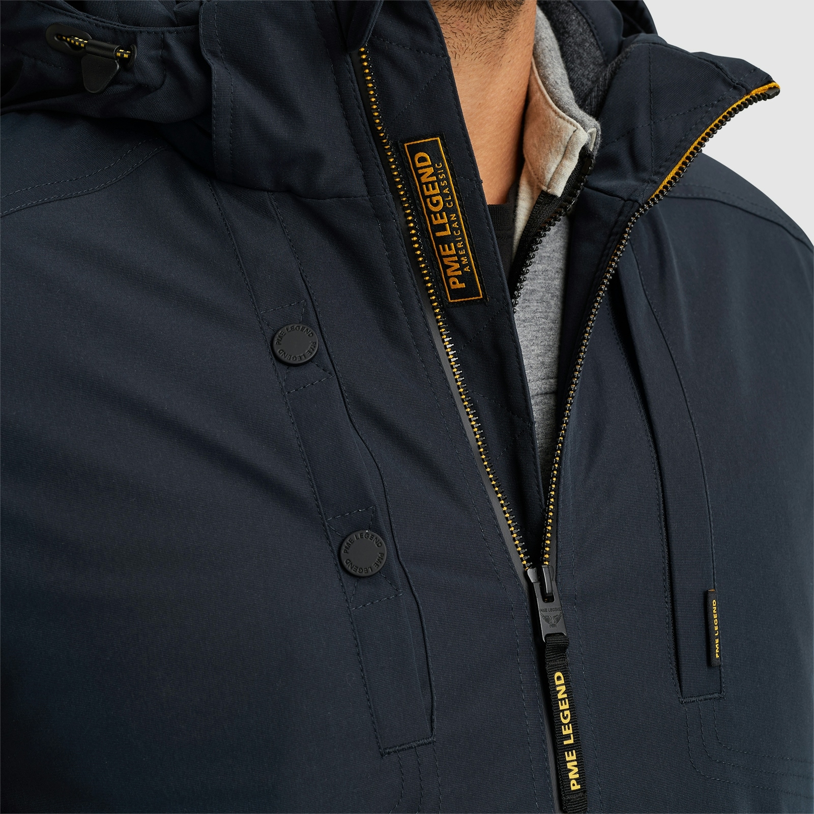 PME LEGEND Outdoorjacke »Semi long jacket STEARPACKER Ottoman«, mit Kapuze, mit Kapuze
