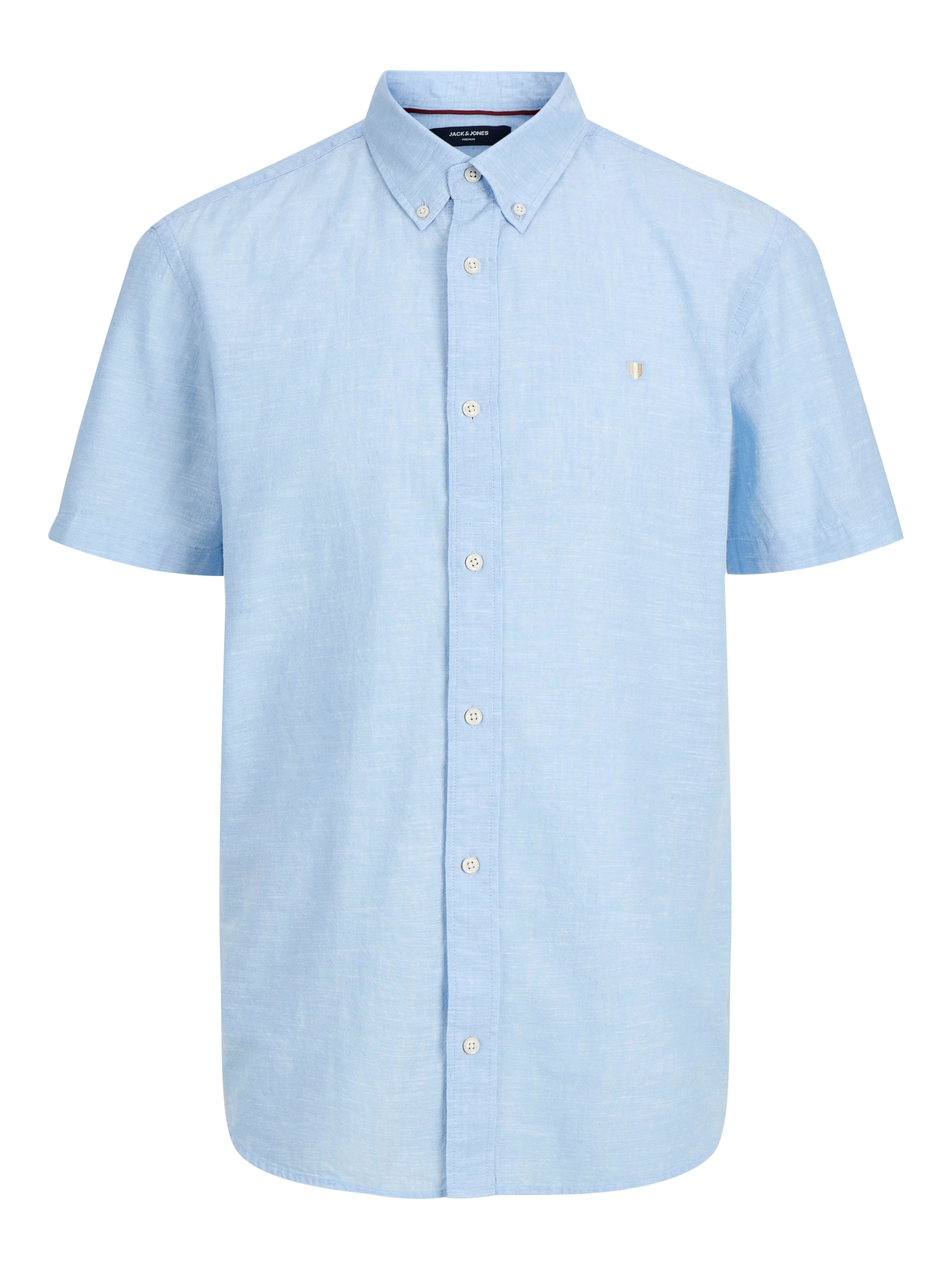 Jack & Jones Kurzarmhemd »JPRBLUSUMMER LIN. BL. SHIELD SS SHIRT SN« mit Stickerei