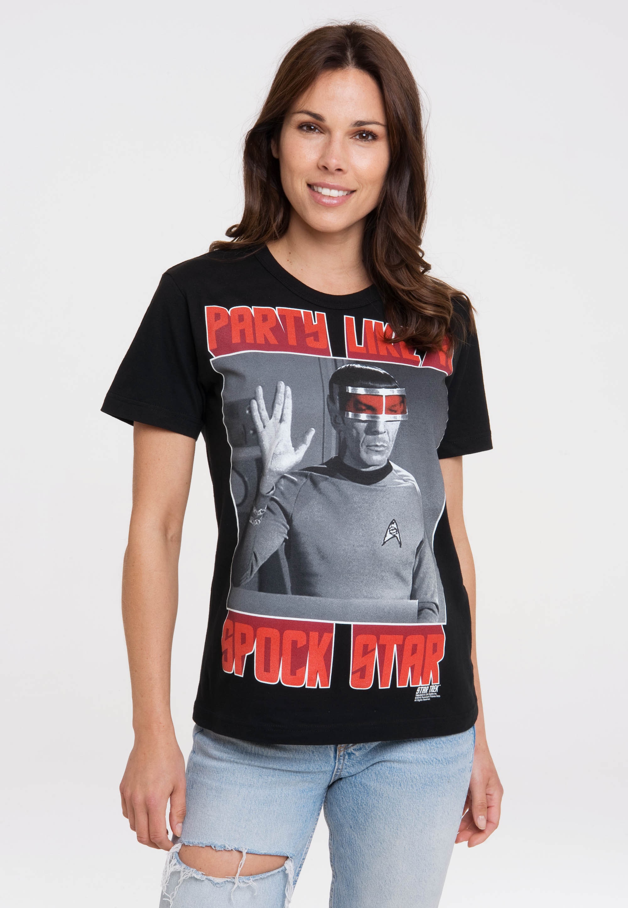 LOGOSHIRT T-Shirt »Star Trek - Spock, Party«, mit lizenziertem Print