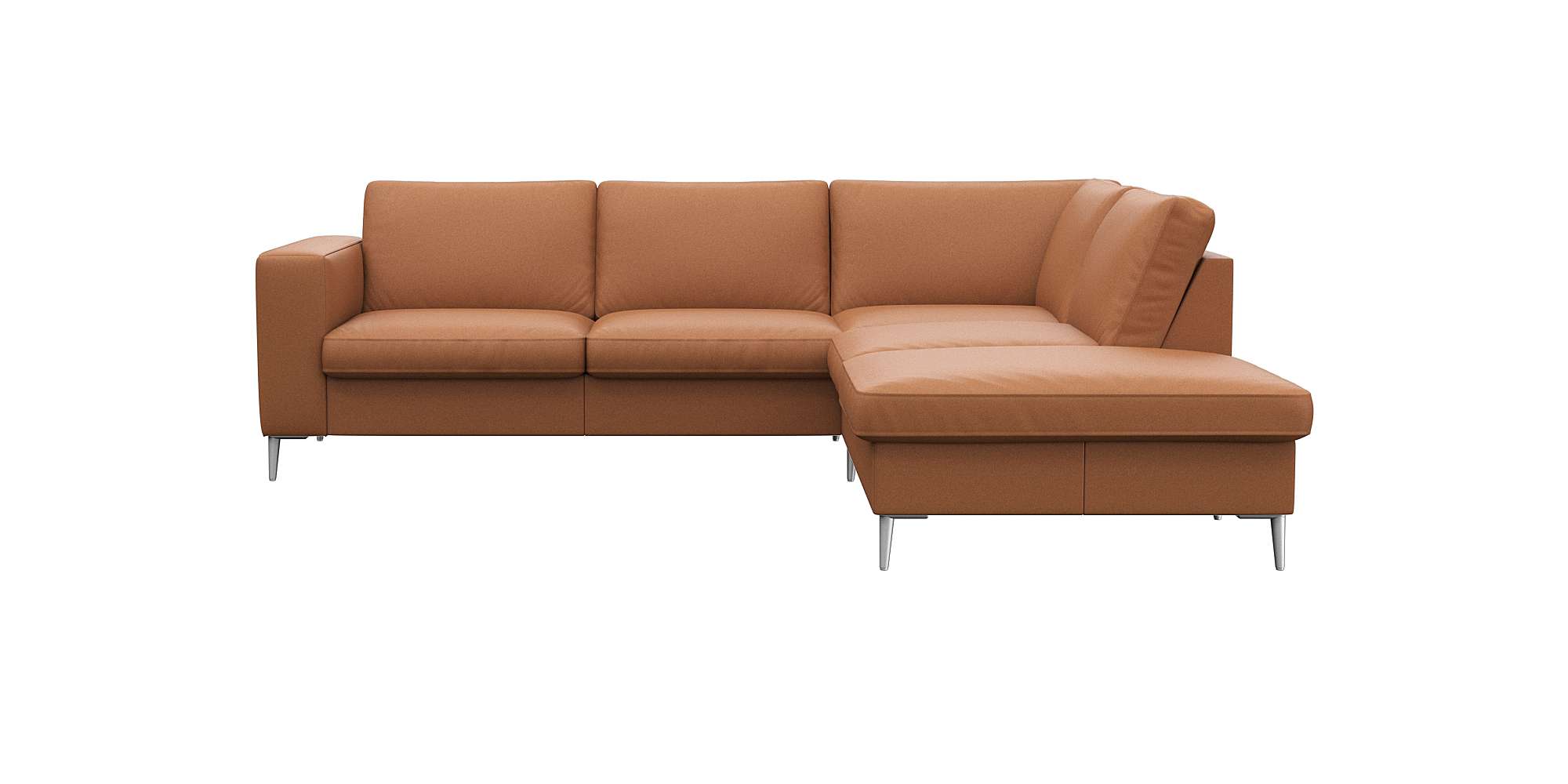FLEXLUX Ecksofa "Fiore, L-Form" breite Armlehnen, Füße alufarben, B/T 241/225 cm, Kaltschaum im Sitz