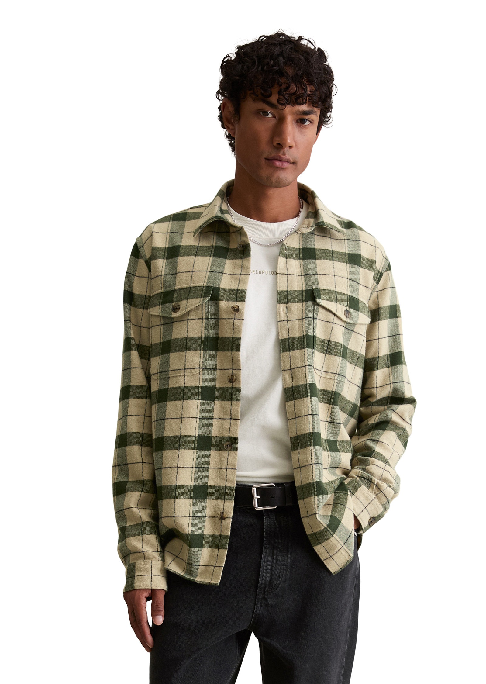 Marc O'Polo DENIM Kurzjacke »aus leichtem Bio-Baumwoll-Flanell« ohne Kapuze