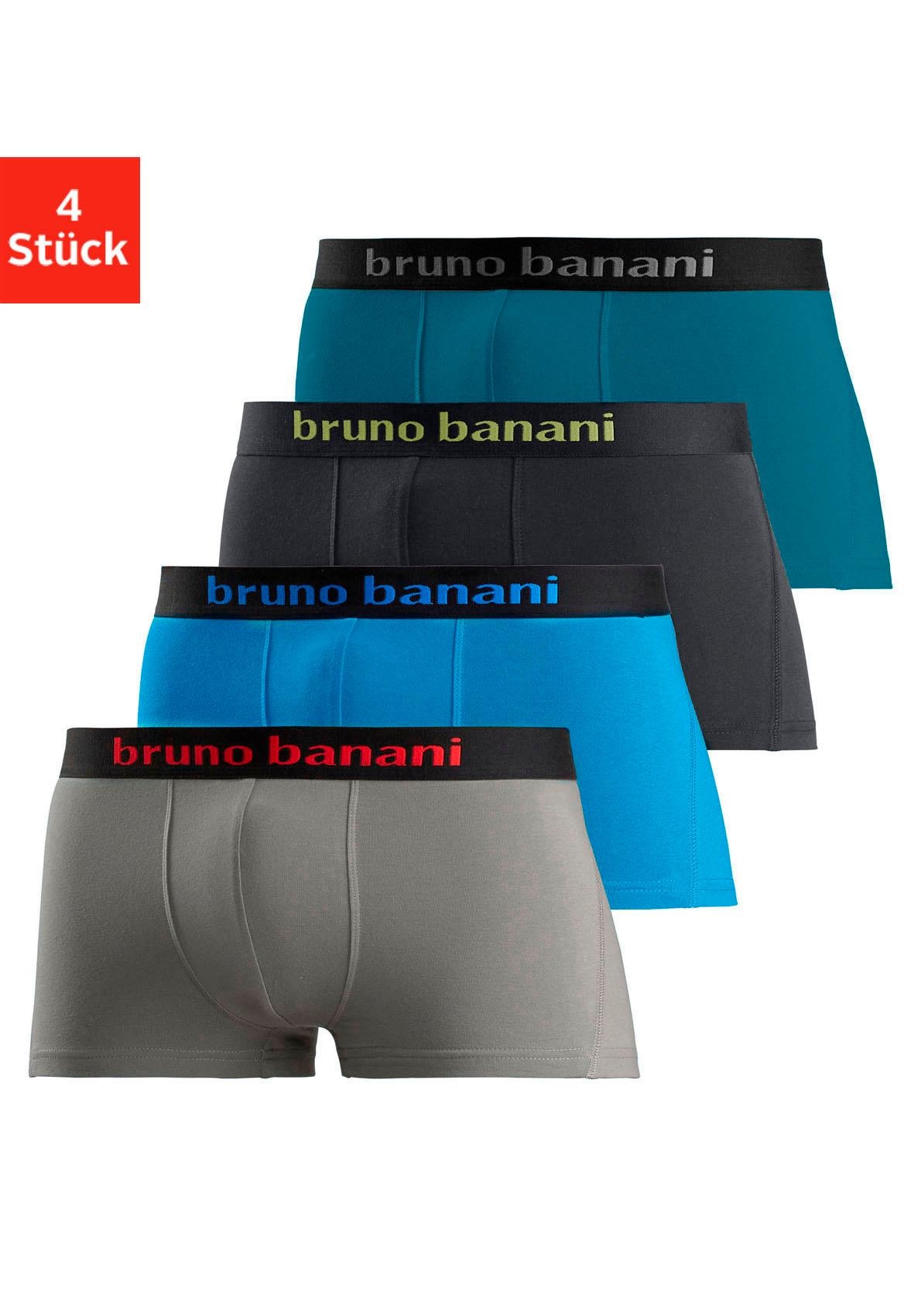 Bruno Banani Hipster, (Packung, 4 St.), knapp sitzende Boxershorts mit Logo günstig online kaufen