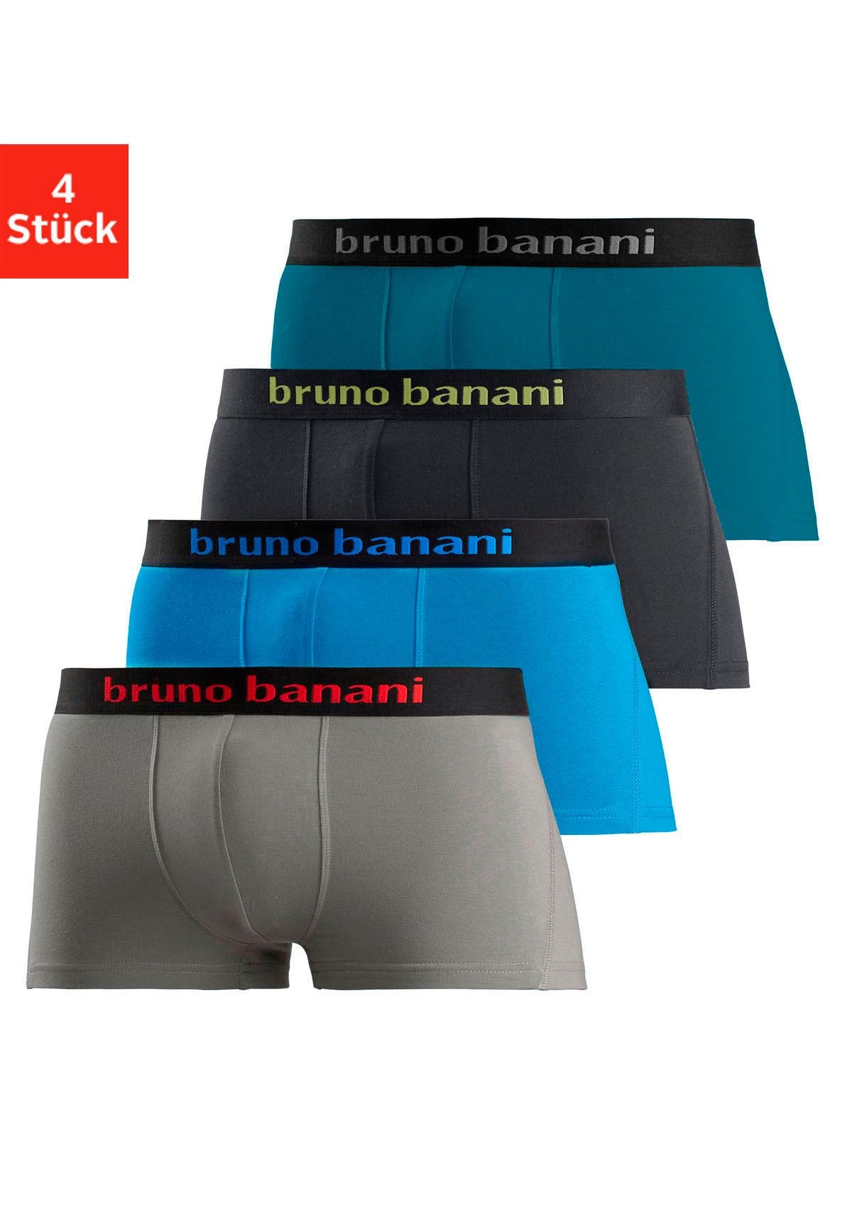 Bruno Banani Hipster Packung, 4 Stk. knapp sitzende Boxershorts mit Logo We günstig online kaufen
