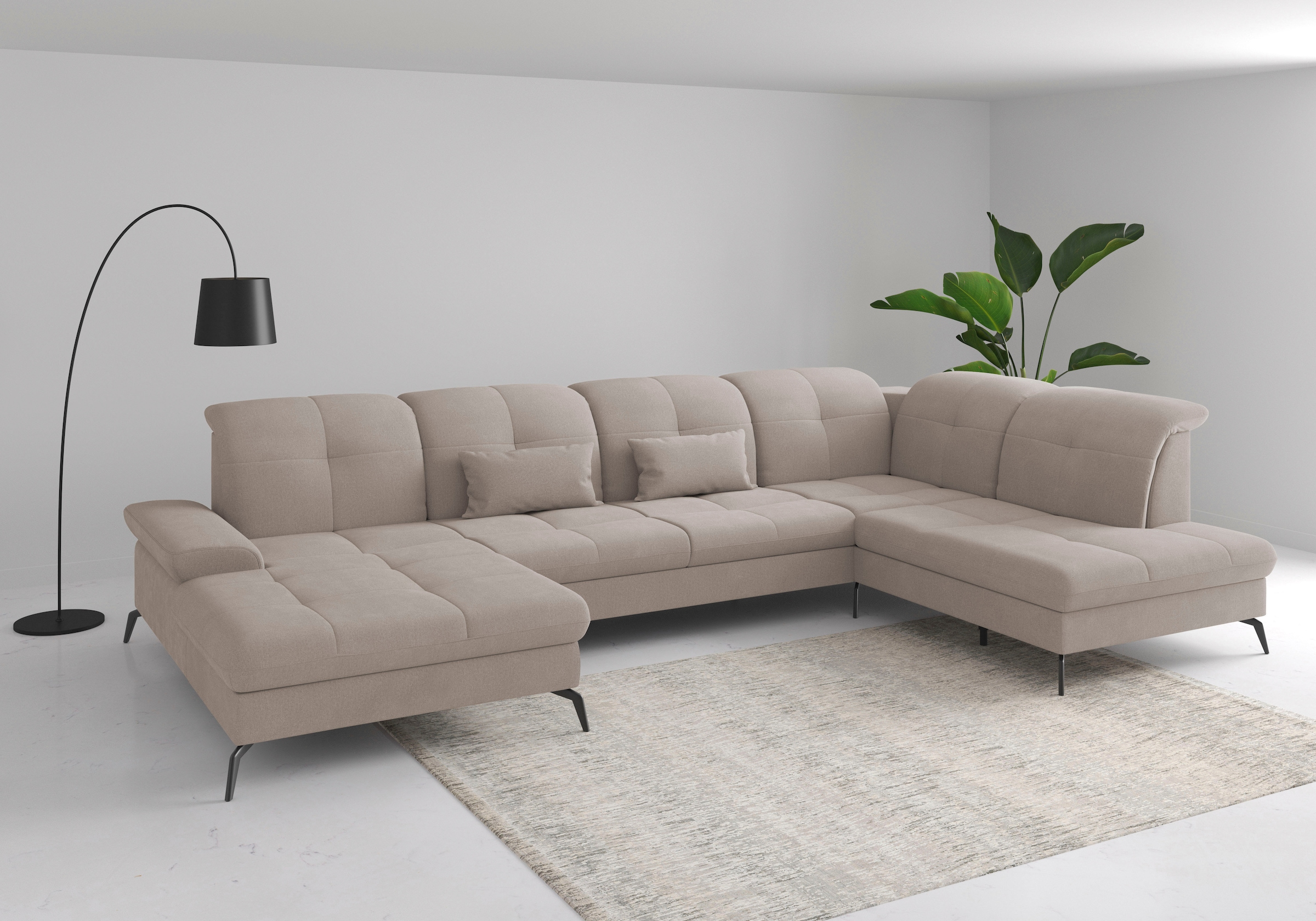 sit&more Wohnlandschaft "Amica, U-Form, inkl. Sitztiefenverstellung und Arm günstig online kaufen