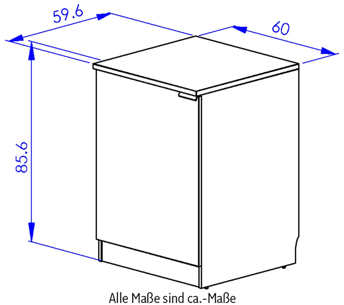 Gami Unterschrank »Eden Küche Unterschrank B.60 1 Tür«, Unterschrank 1-türig Breite 60 cm