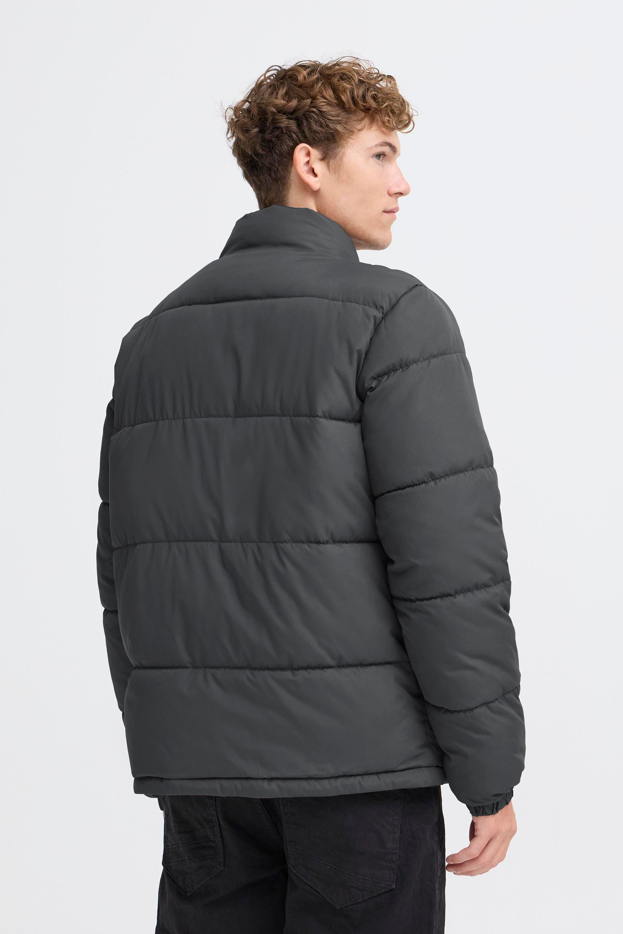 Winterjacke BLEND "BHElma", Herren, Gr. L, forged iron, 100% Polyester, unifarben, normal normal, ohne Ausschnitt, elastischer Bund, Jacken Winterjacke, Wärmende Basic Winterjacke mit Taschen 6