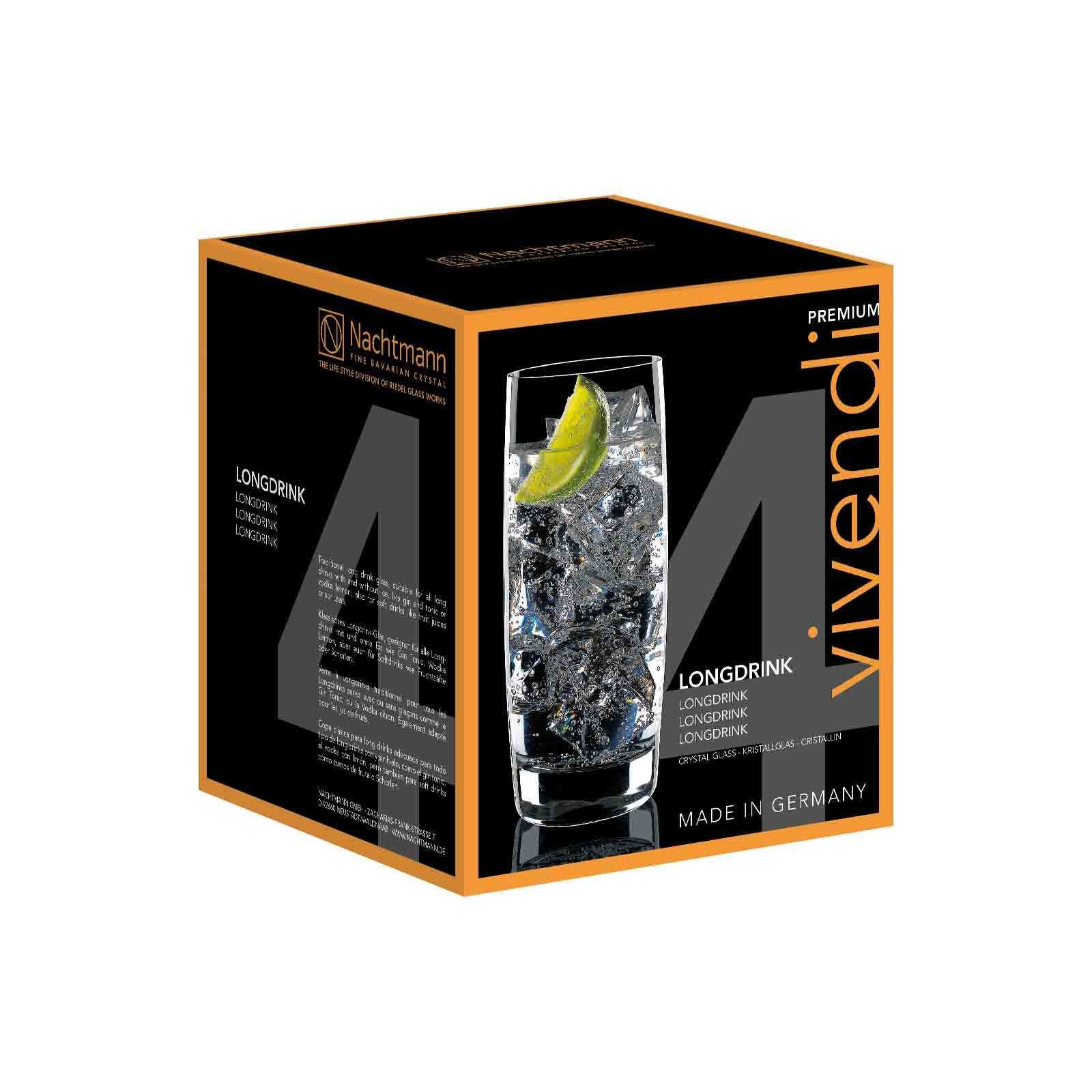 Nachtmann Longdrinkglas »Longdrinkgläser Vivendi 413 ml 4er Set transparent«