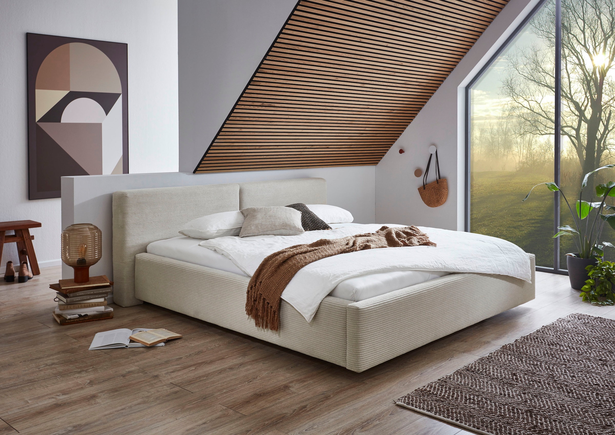 meise.möbel Polsterbett »Cube wahlweise mit Matratze und Bettkasten«, extra flaches Kopfteil, erhältlich in den Breiten 140cm, 160cm & 180cm